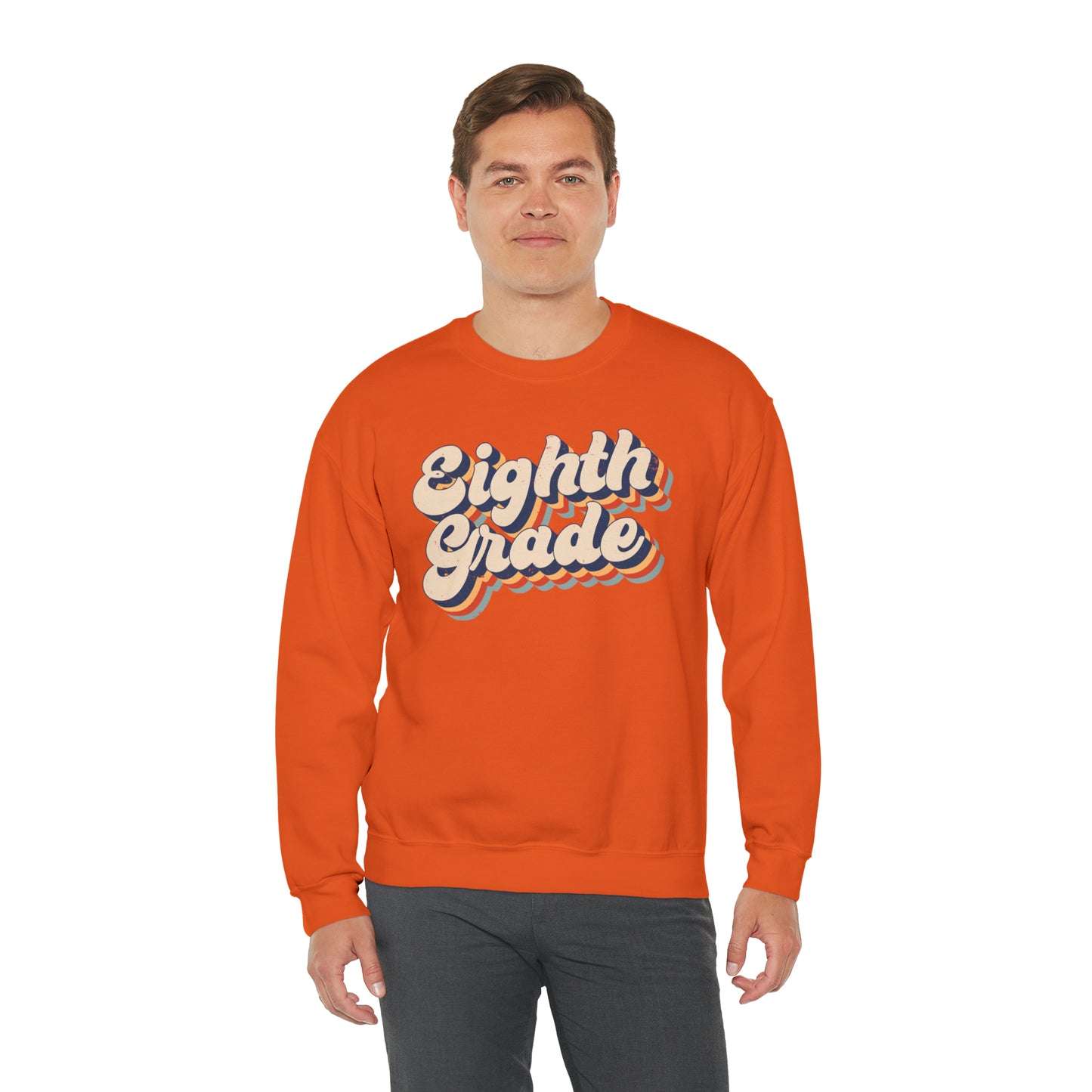 Retro Eighth Grade Unisex Heavy Blend™ Crewneck Sweatshirt