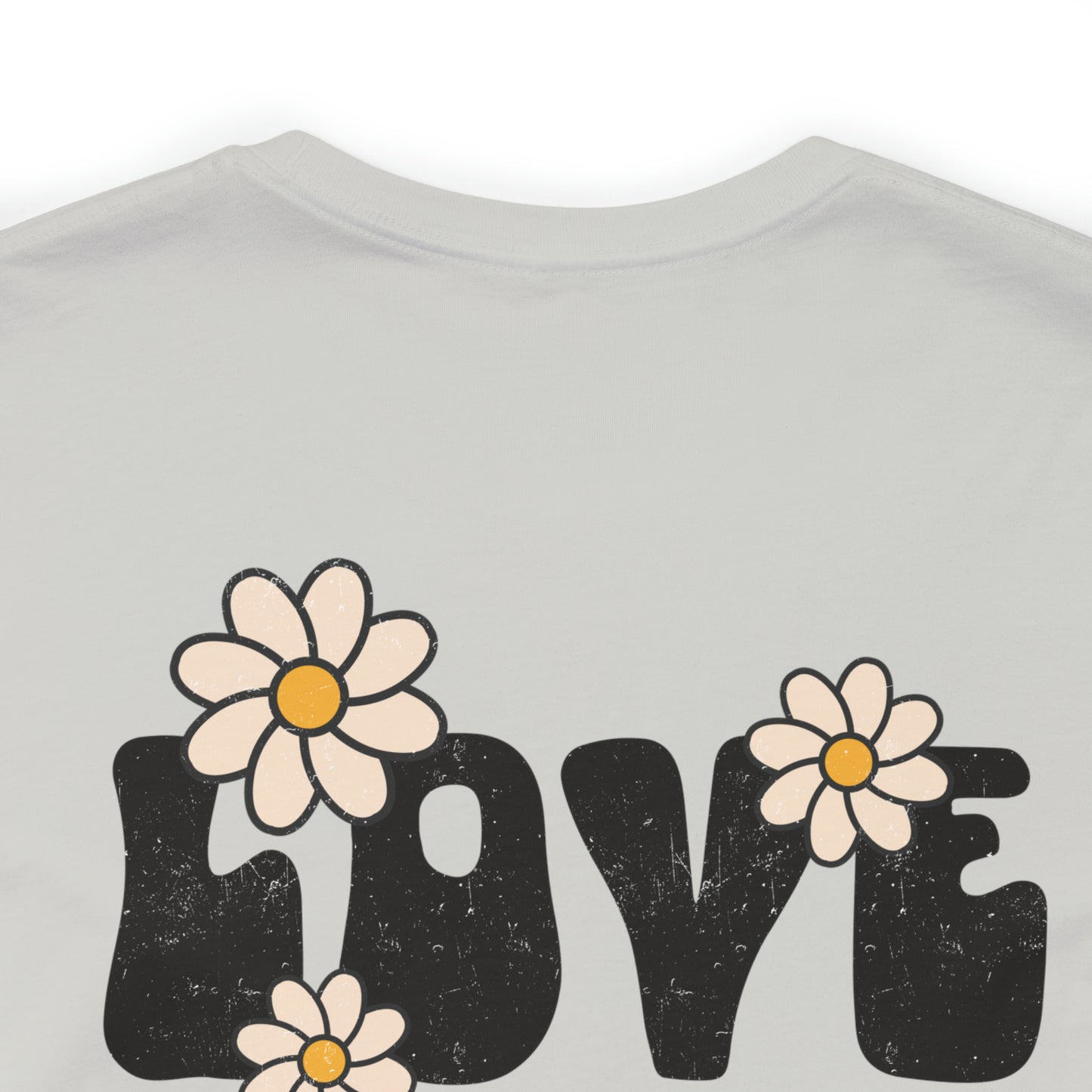 Distressed Daisy Love Like Jesus - Front and Back Design - T-Shirt