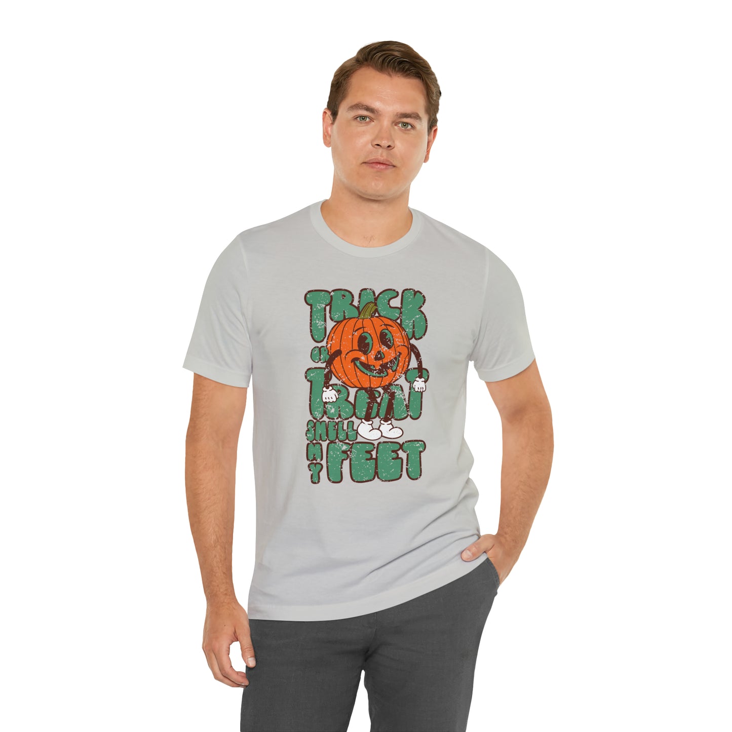 Distressed Trick or Treat Smell My Feet T-Shirt