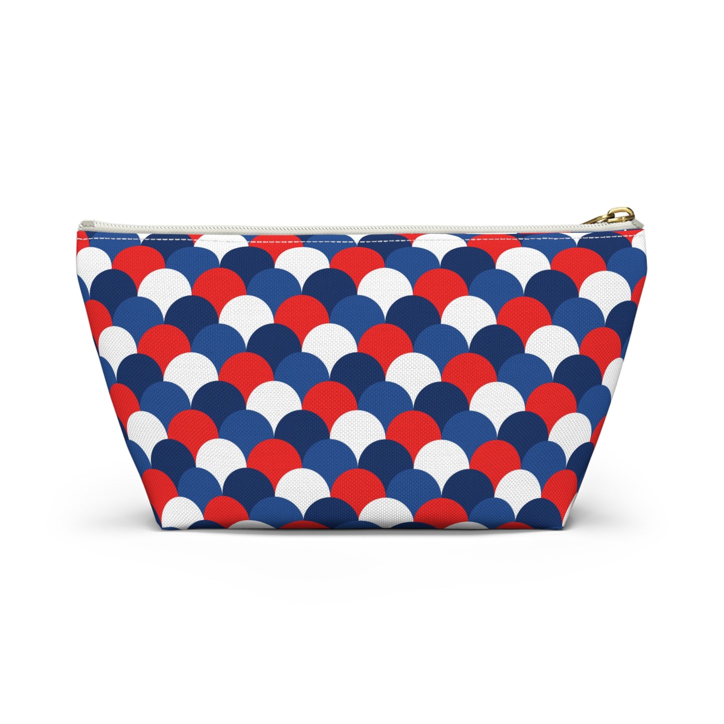 USA America 4th of July Mermaid Scale Red, White and Blue Print Design Accessory Pouch w T-bottom
