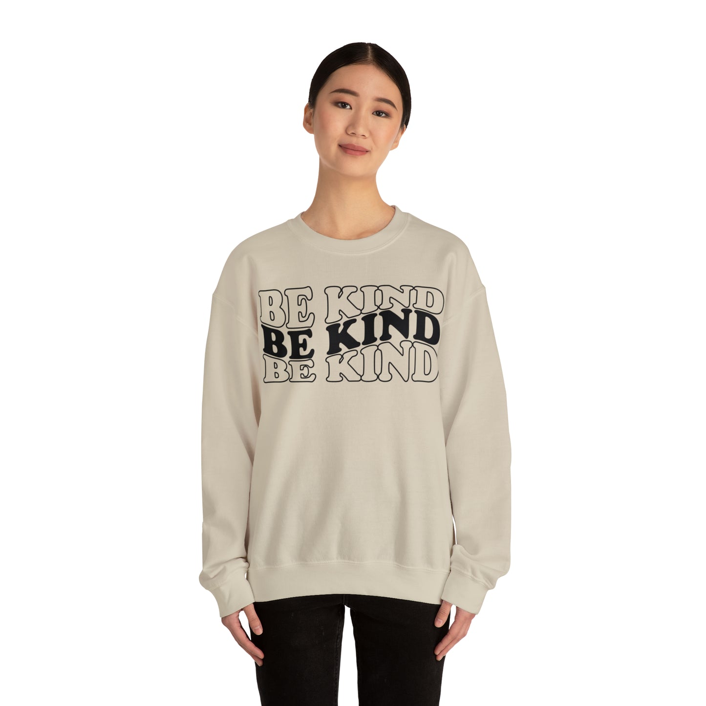 Be Kind Black Logo Unisex Heavy Blend™ Crewneck Sweatshirt