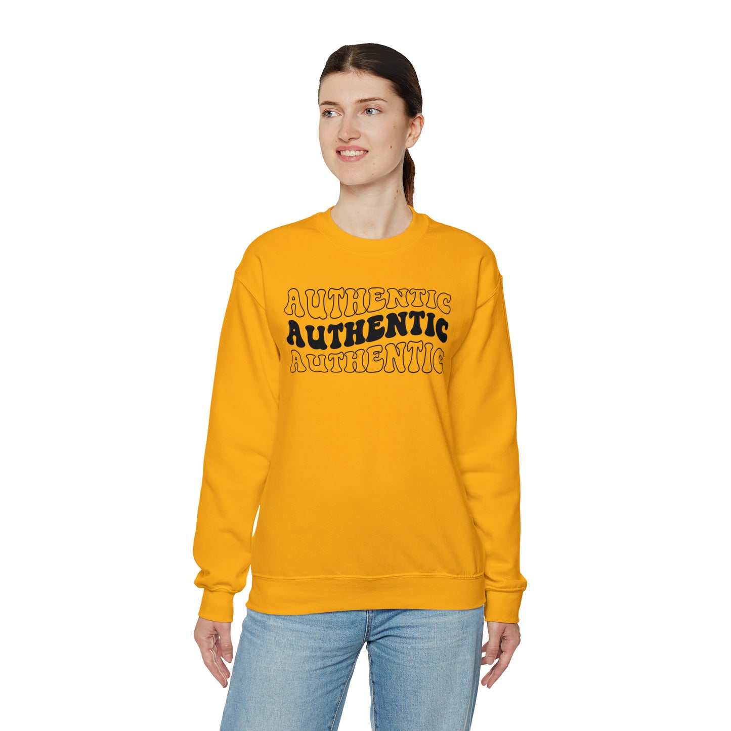 "Authentic" Black Logo Unisex Heavy Blend™ Crewneck Sweatshirt