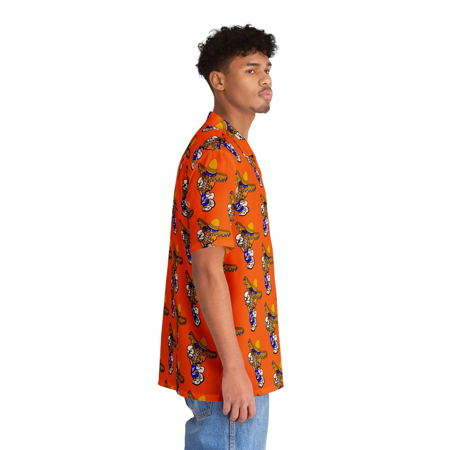 Freeburg Sombrero Midget Men's Hawaiian Shirt - Orange