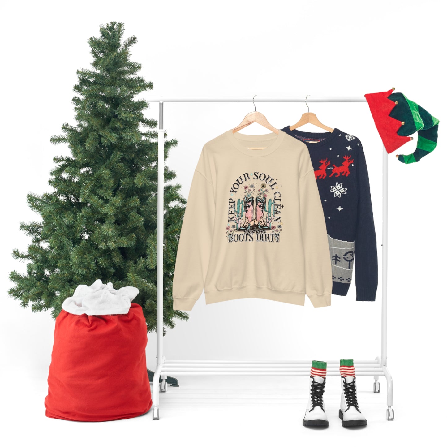 "Keep Your Soul Clean and Your Boots Dirty" - Unisex Heavy Blend™ Crewneck Sweatshirt