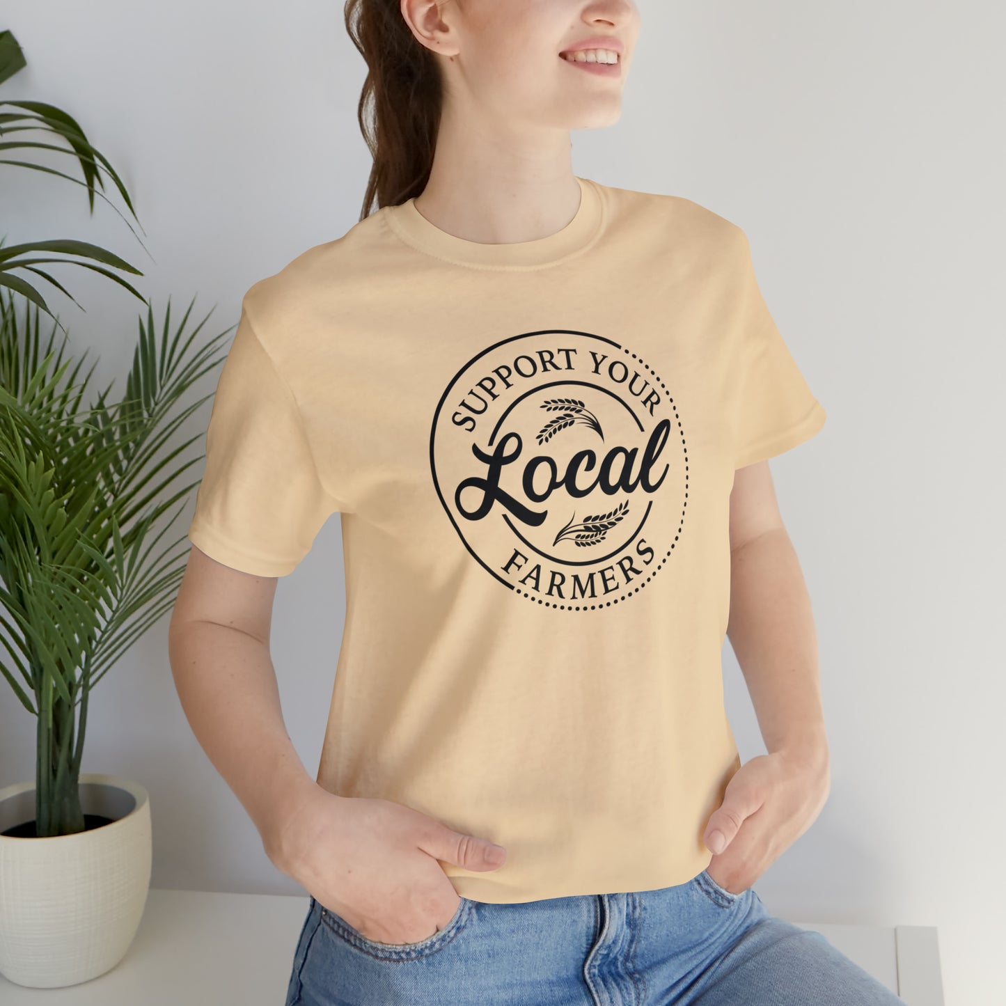 Support Your Local Farmers" Unisex Jersey Short Sleeve Tee