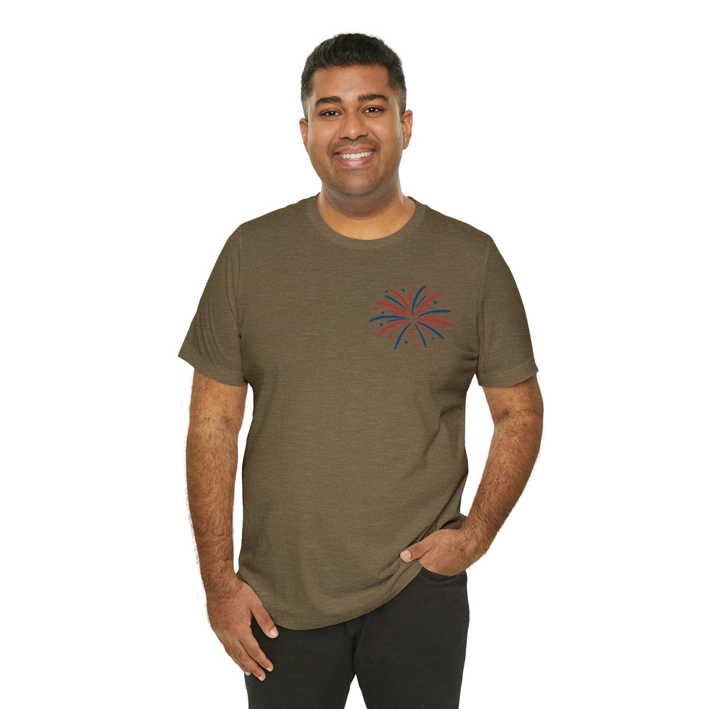 "Land of the Free Because of the Brave" Unisex Jersey Short Sleeve Tee (Front and Back Design)