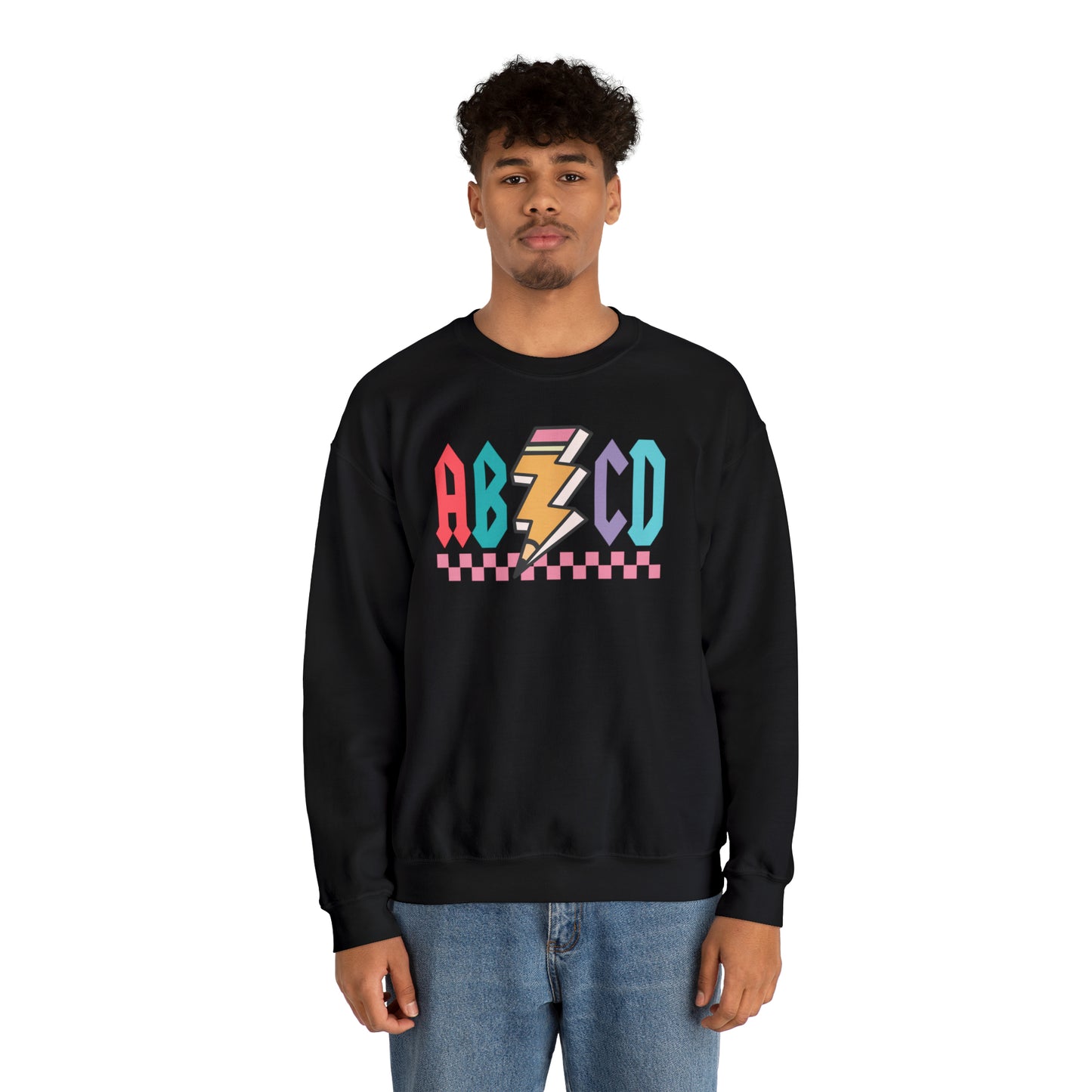 Vintage ABCD Rock and Roll Teacher Heavy Blend™ Crewneck Sweatshirt