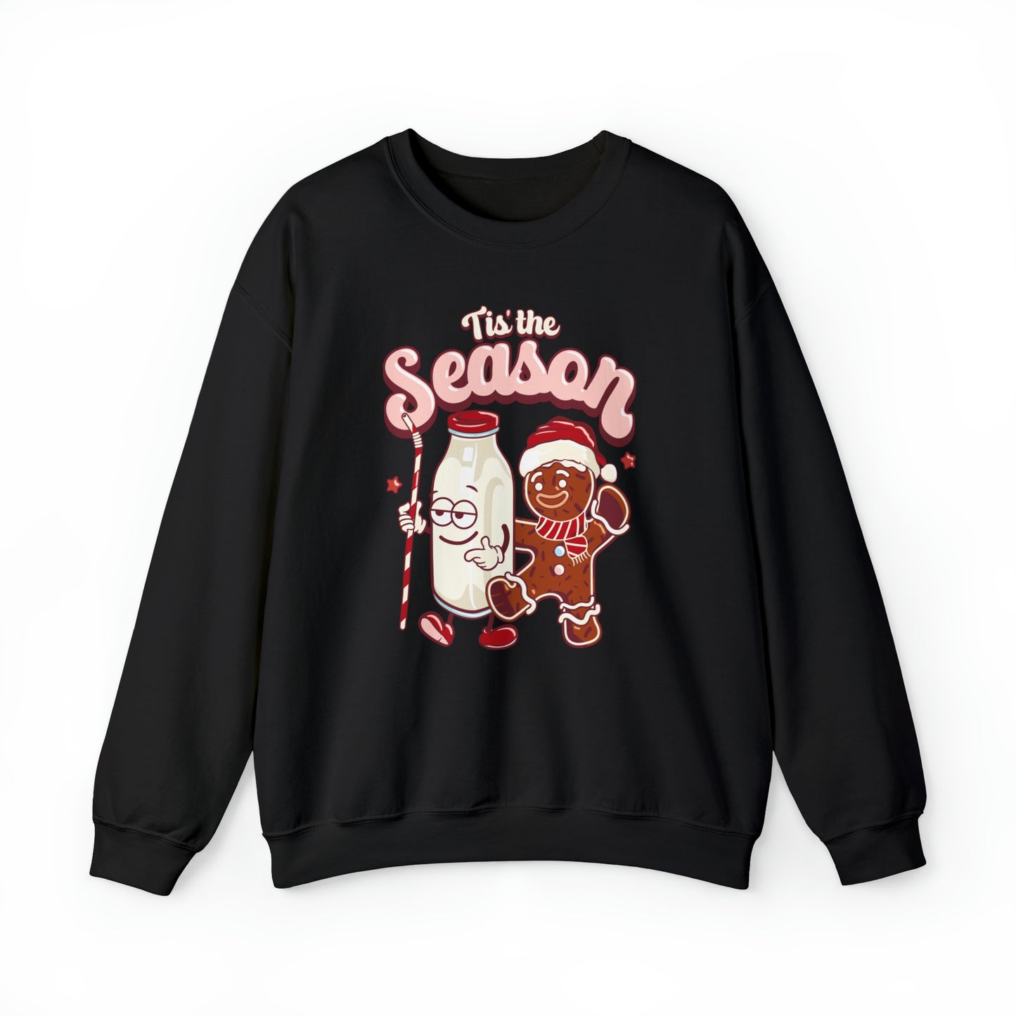 'Tis the Season Gingerbread and Milk Christmas Unisex Heavy Blend™ Crewneck Sweatshirt
