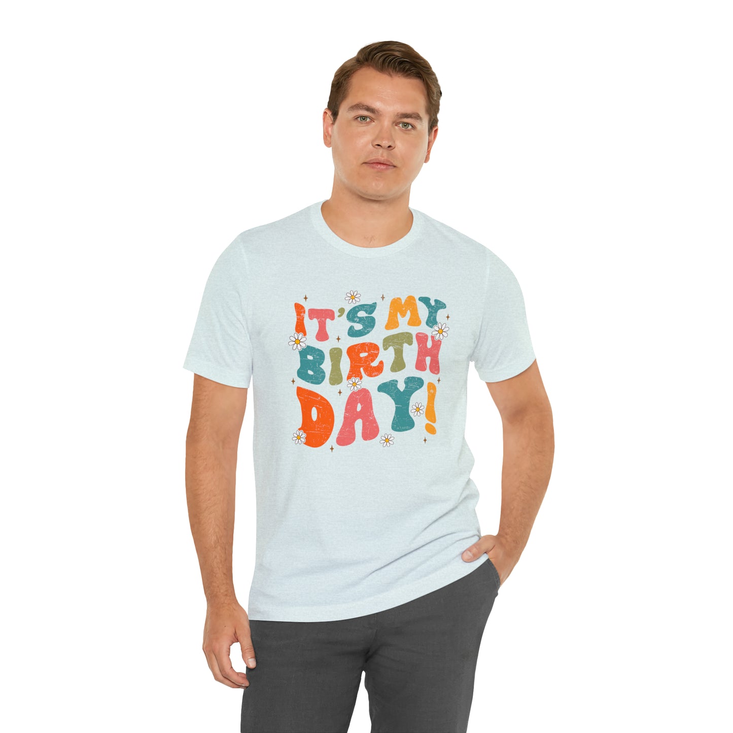 Distressed It's My Birthday Colorful Daisy T-Shirt