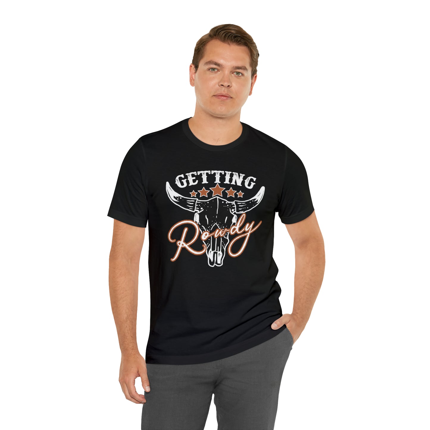 Vintage Getting Rowdy Party/ Bridesmaid/ Groomsman T-Shirt - White Ink