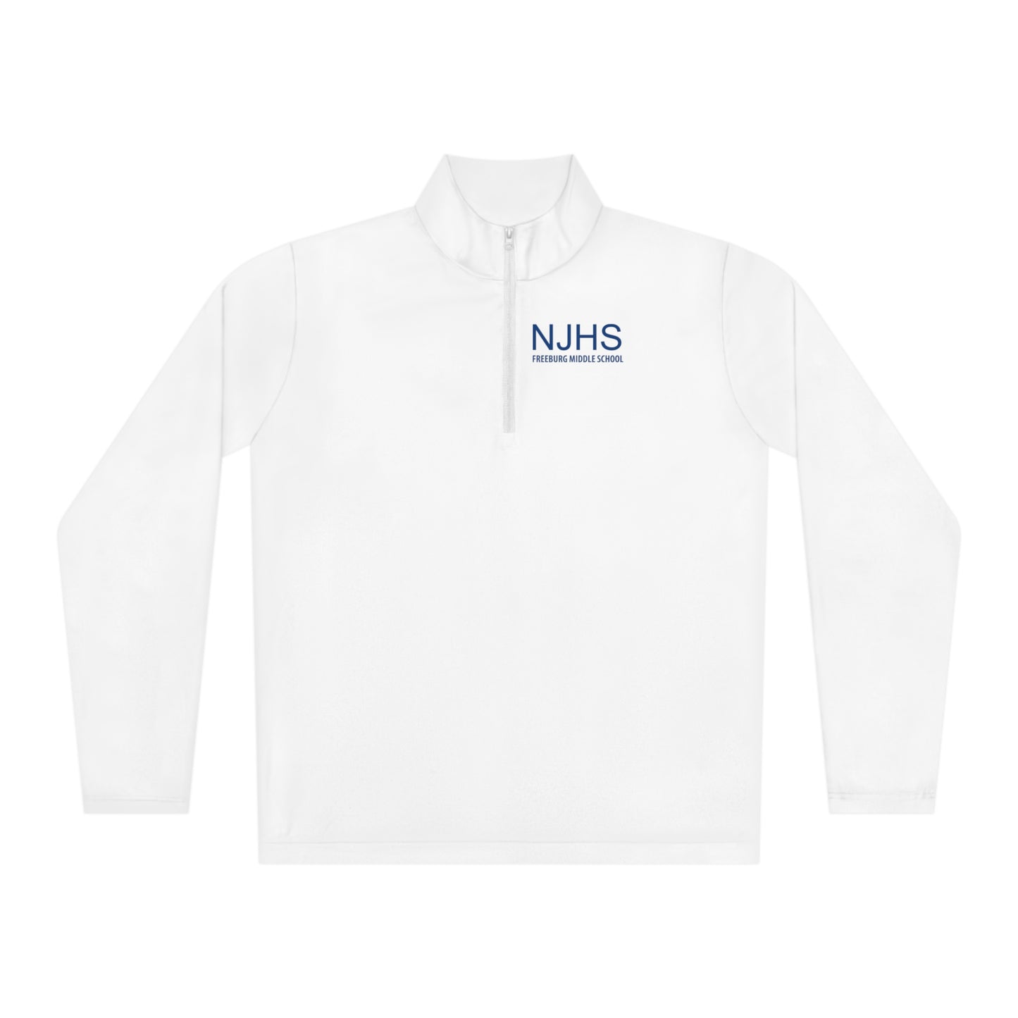 Front and Back Design - Freeburg Middle School NJHS Blue Print Unisex Quarter-Zip Pullover