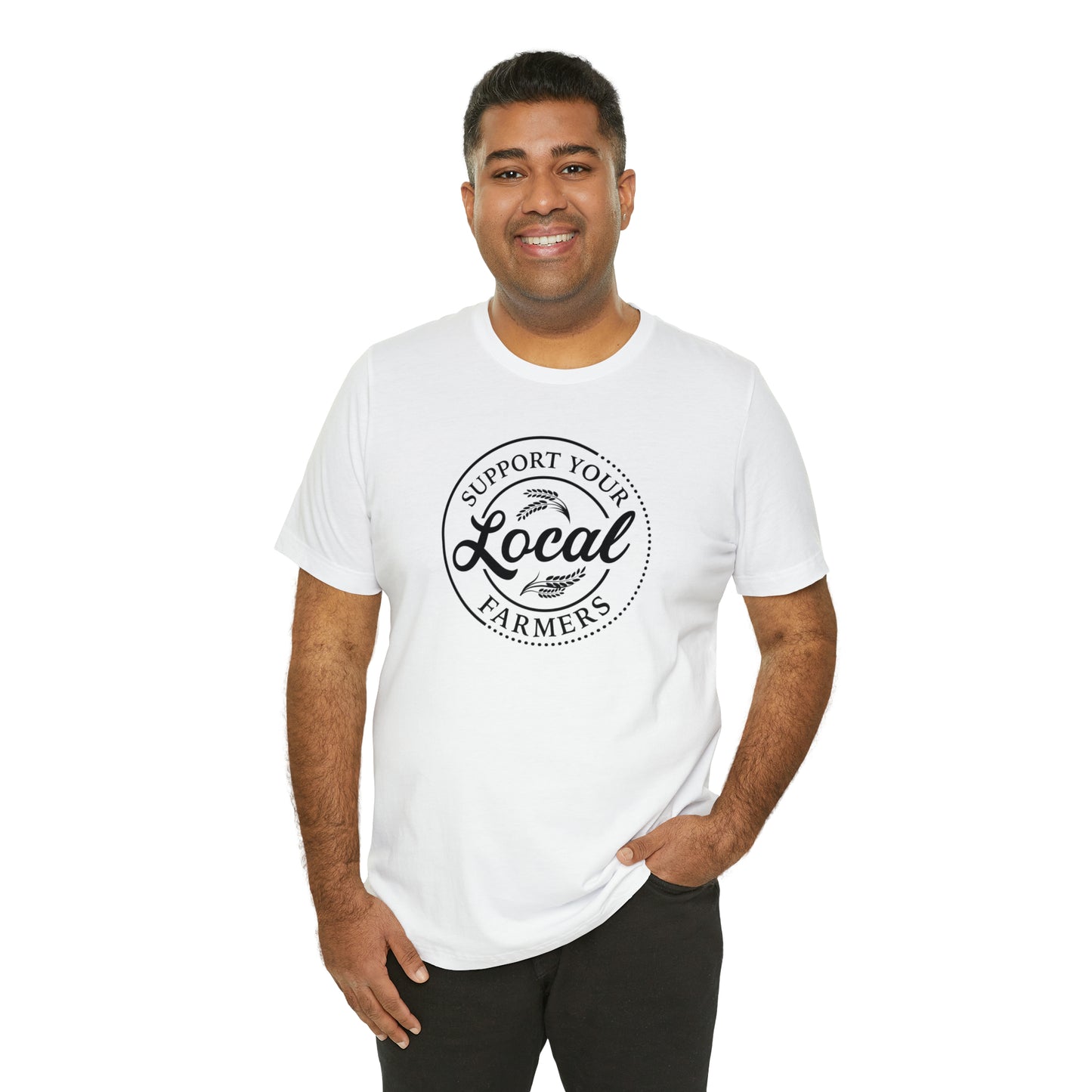 Support Your Local Farmers" Unisex Jersey Short Sleeve Tee