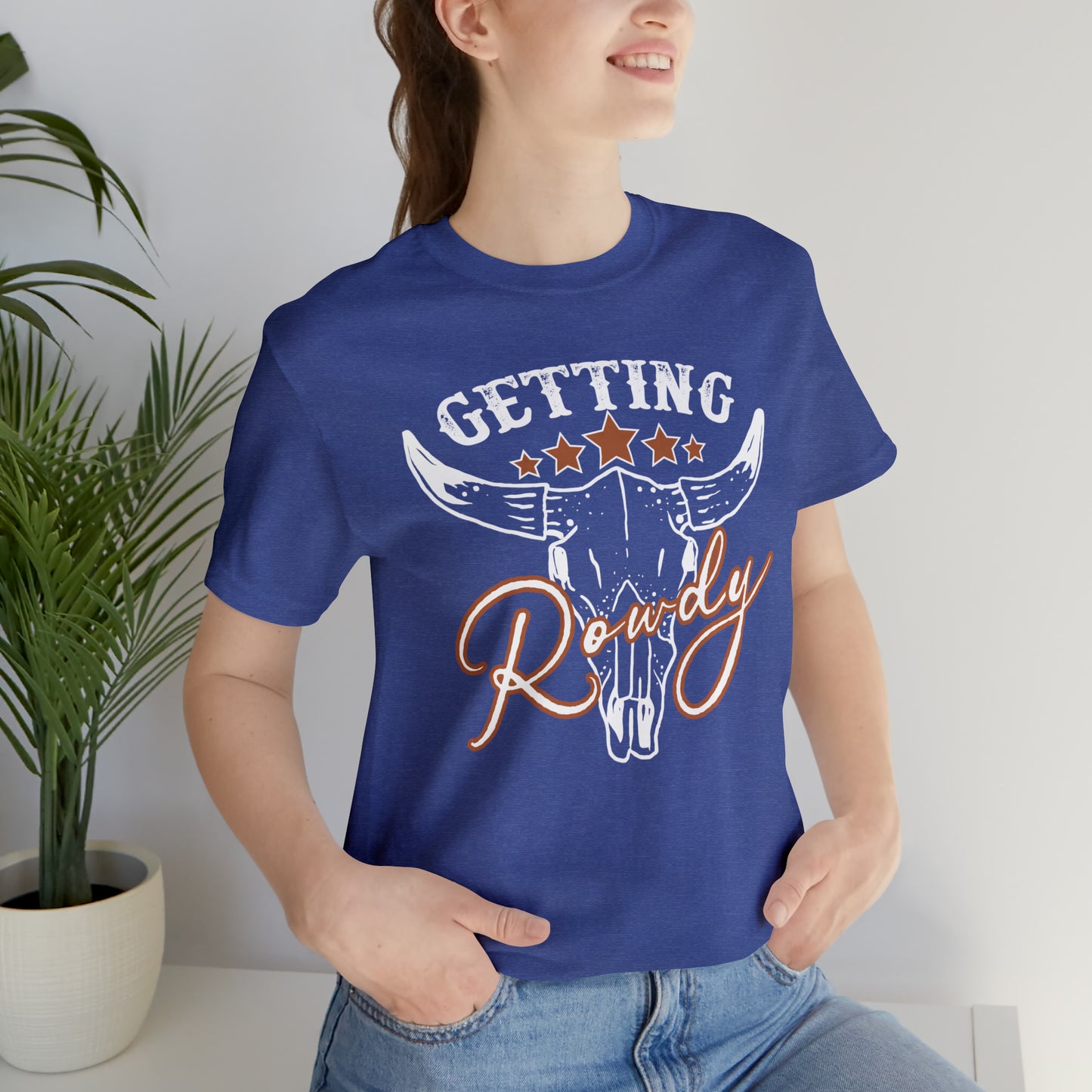 Vintage Getting Rowdy Party/ Bridesmaid/ Groomsman T-Shirt - White Ink
