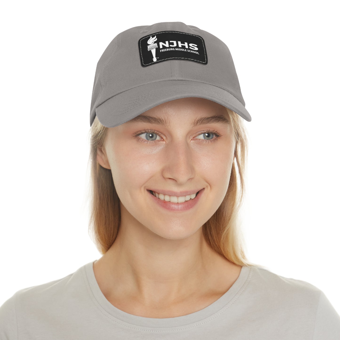 Freeburg Middle School White Torch Hat with Leather Patch