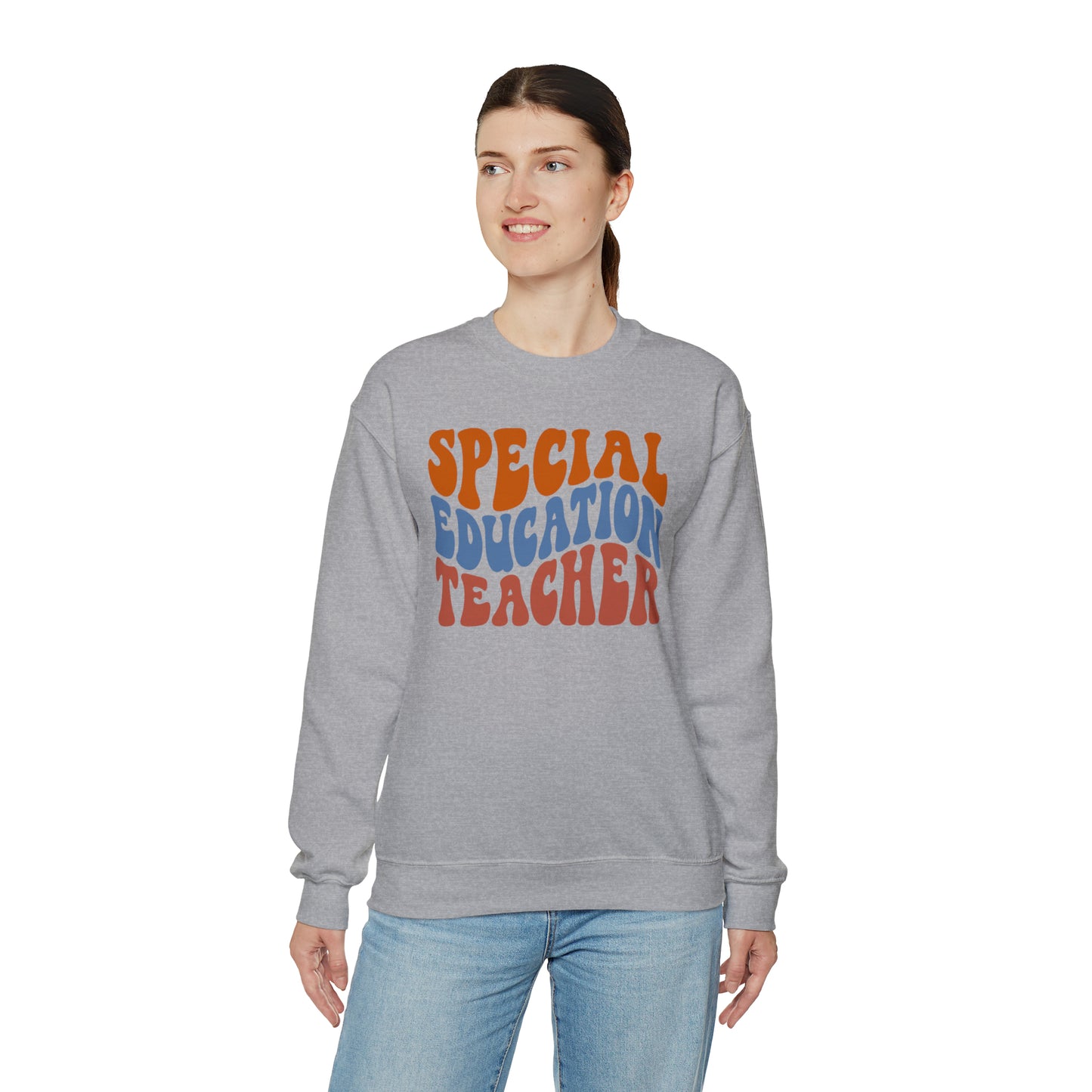 Retro Warm Colored Special Education Teacher Unisex Heavy Blend™ Crewneck Sweatshirt