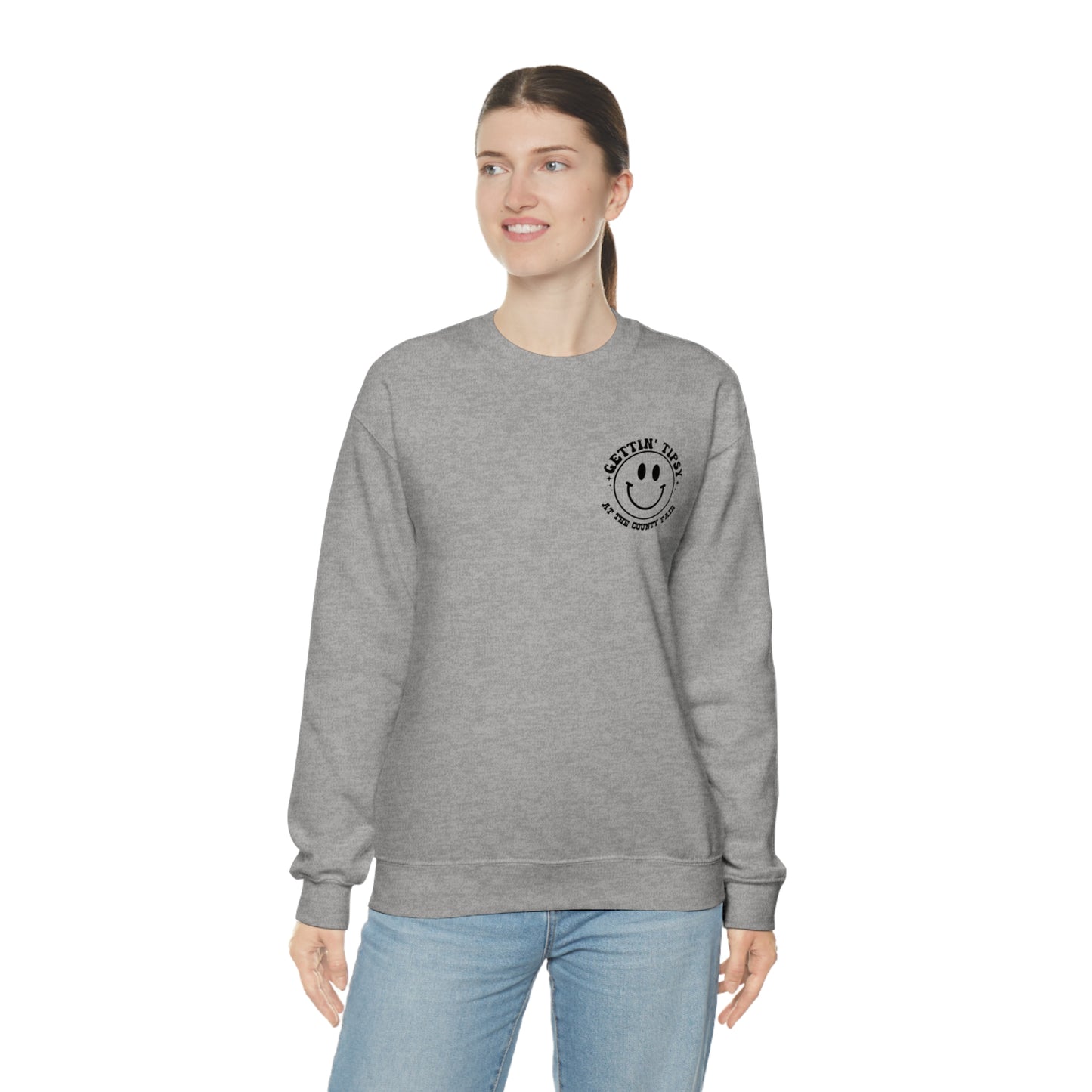 "Gettin' Tipsy at the County Fair" (Front & Back Design) - Unisex Heavy Blend™ Crewneck Sweatshirt