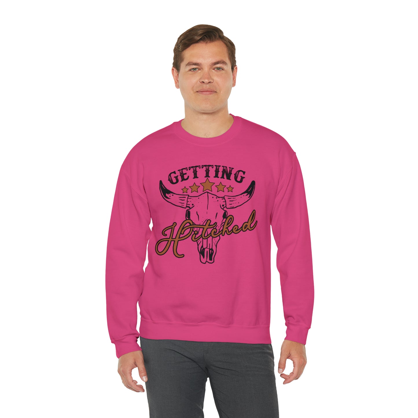Vintage Getting Hitched Bride Unisex Heavy Blend™ Crewneck Sweatshirt