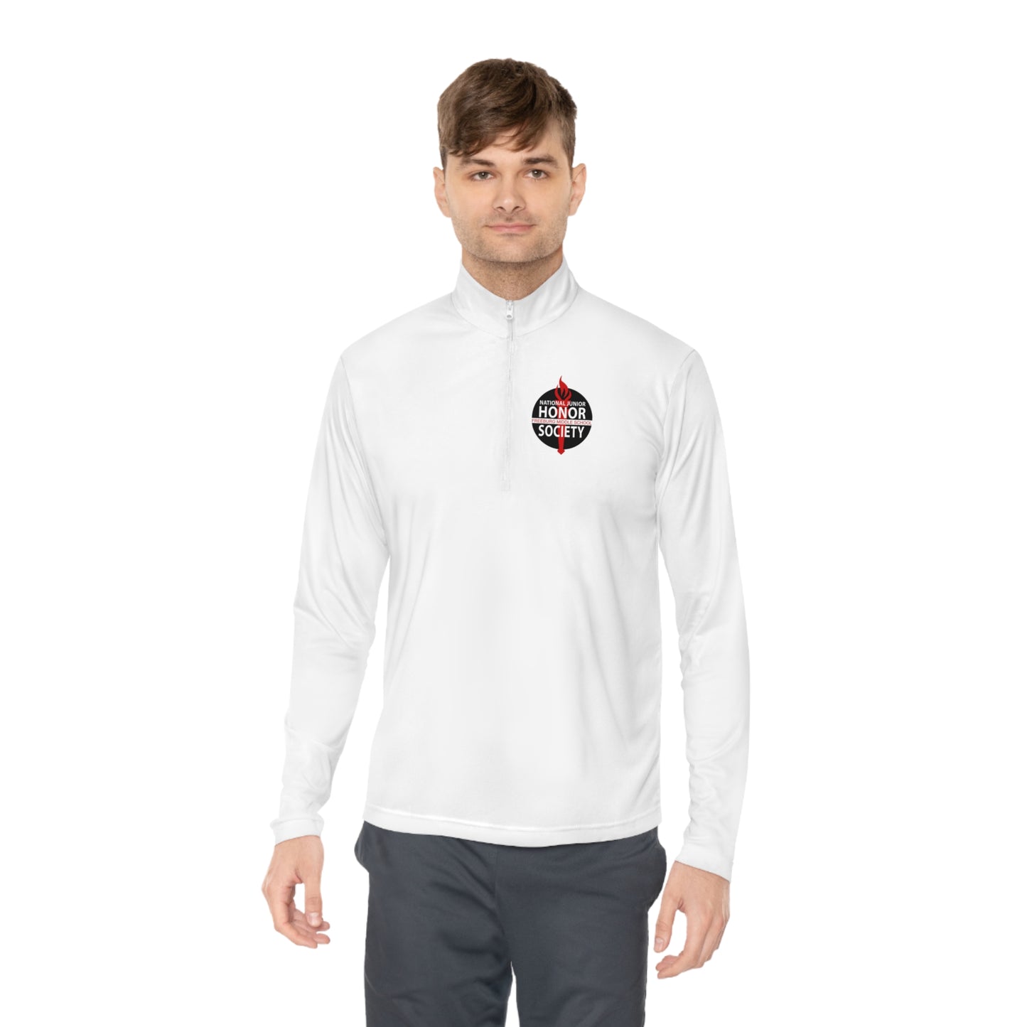 Freeburg Middle School NJHS Black and Red Design Unisex Quarter-Zip Pullover