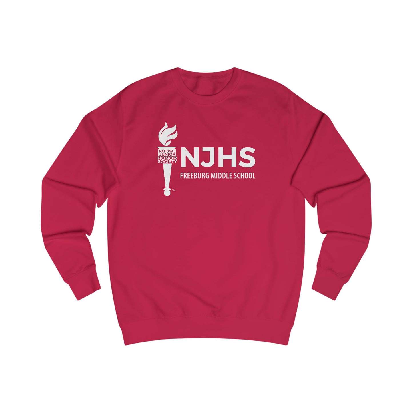 Freeburg Middle School White NJHS National Junior Honor Society Torch Logo Unisex Heavy Blend™ Crewneck Sweatshirt