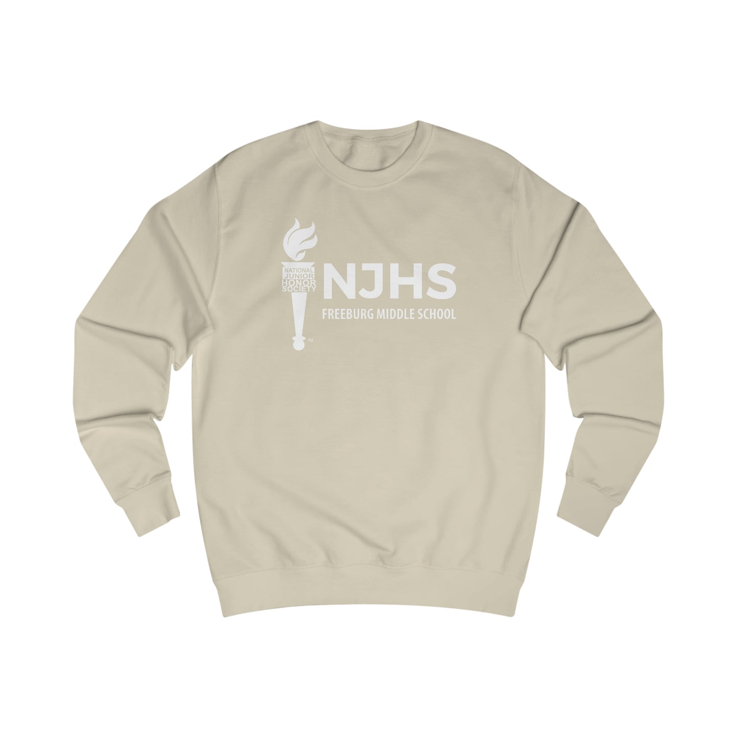 Freeburg Middle School White NJHS National Junior Honor Society Torch Logo Unisex Heavy Blend™ Crewneck Sweatshirt