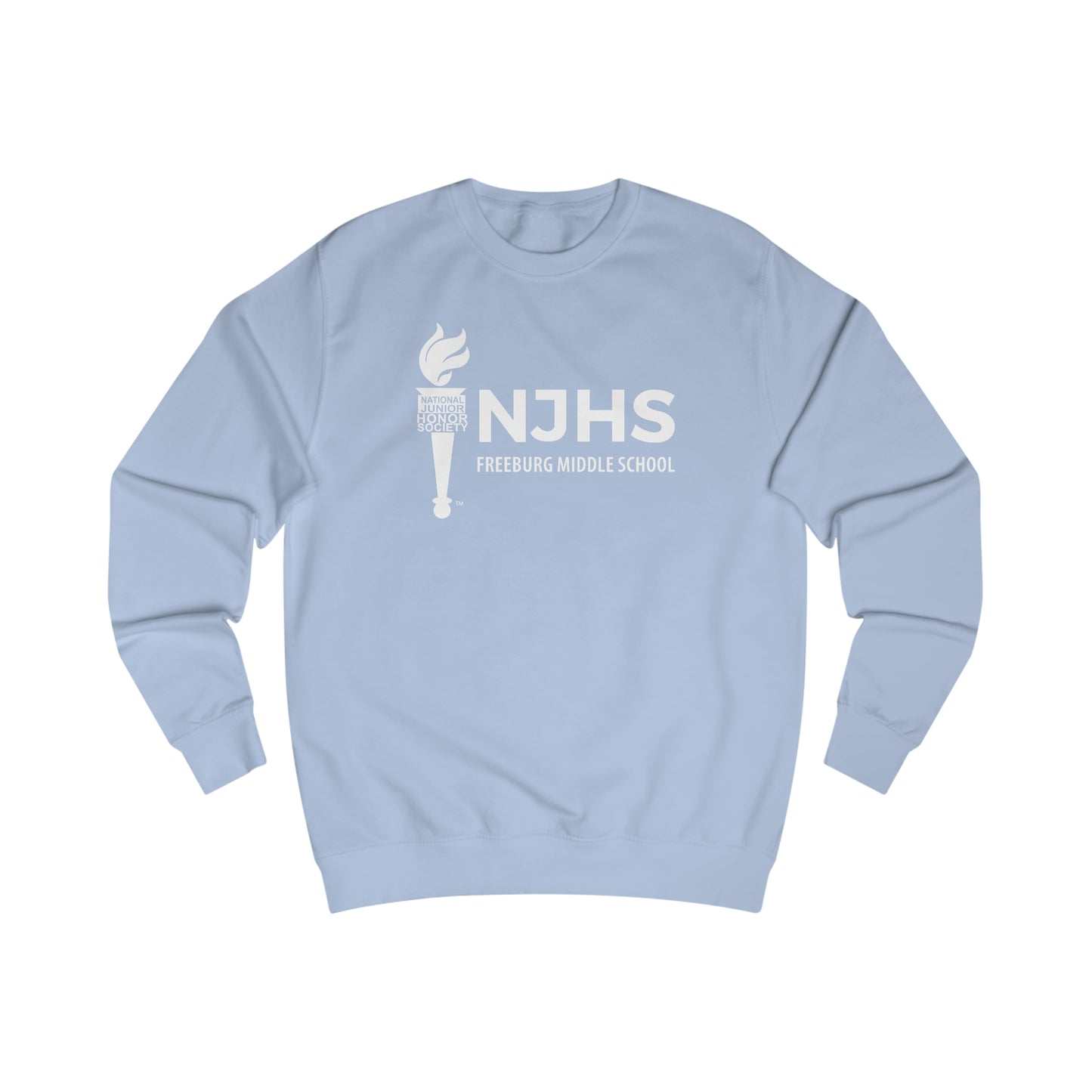 Freeburg Middle School White NJHS National Junior Honor Society Torch Logo Unisex Heavy Blend™ Crewneck Sweatshirt