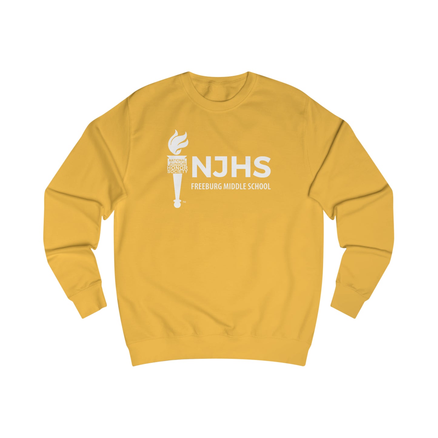 Freeburg Middle School White NJHS National Junior Honor Society Torch Logo Unisex Heavy Blend™ Crewneck Sweatshirt