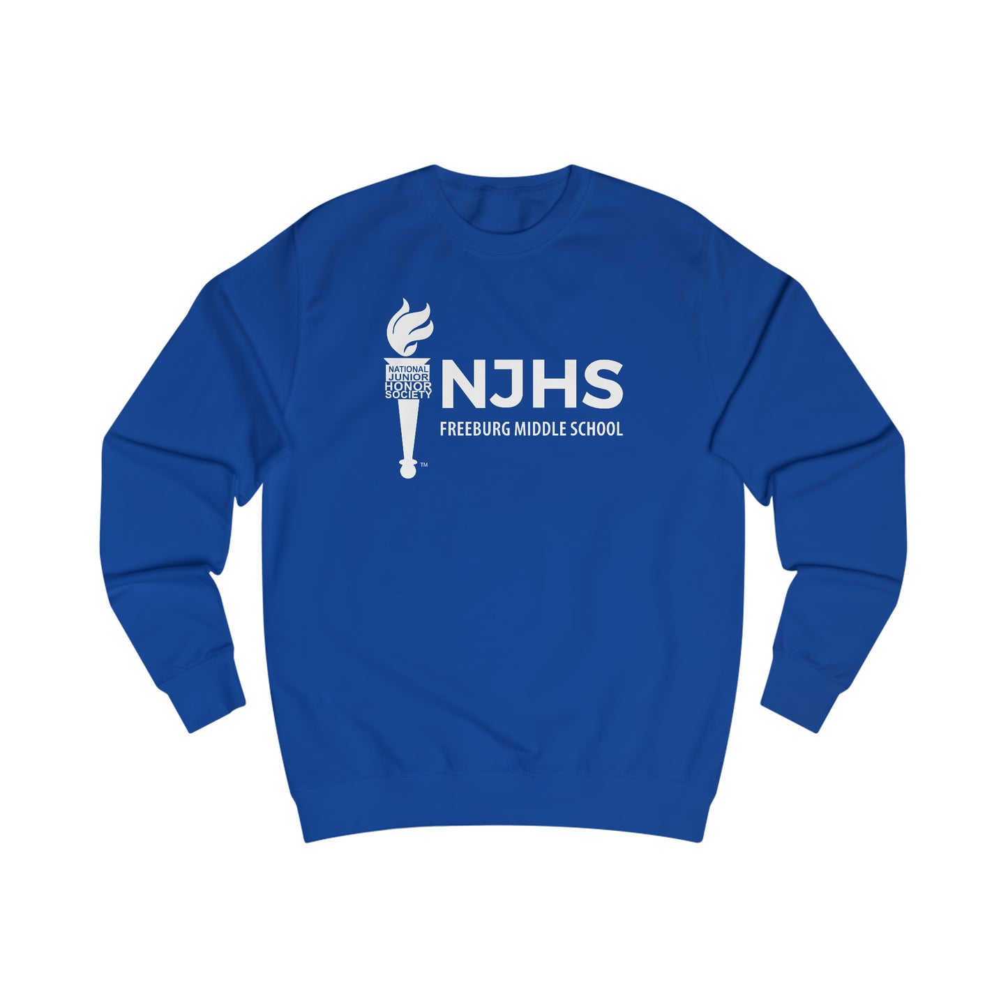 Freeburg Middle School White NJHS National Junior Honor Society Torch Logo Unisex Heavy Blend™ Crewneck Sweatshirt