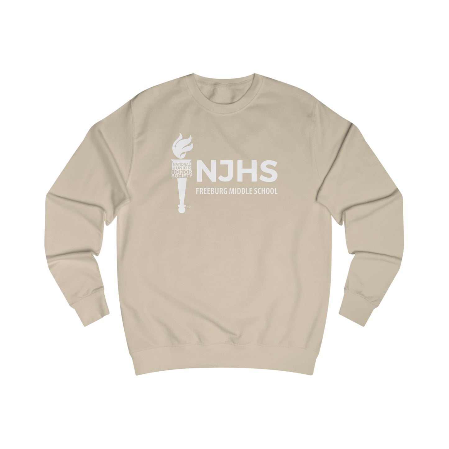 Freeburg Middle School White NJHS National Junior Honor Society Torch Logo Unisex Heavy Blend™ Crewneck Sweatshirt