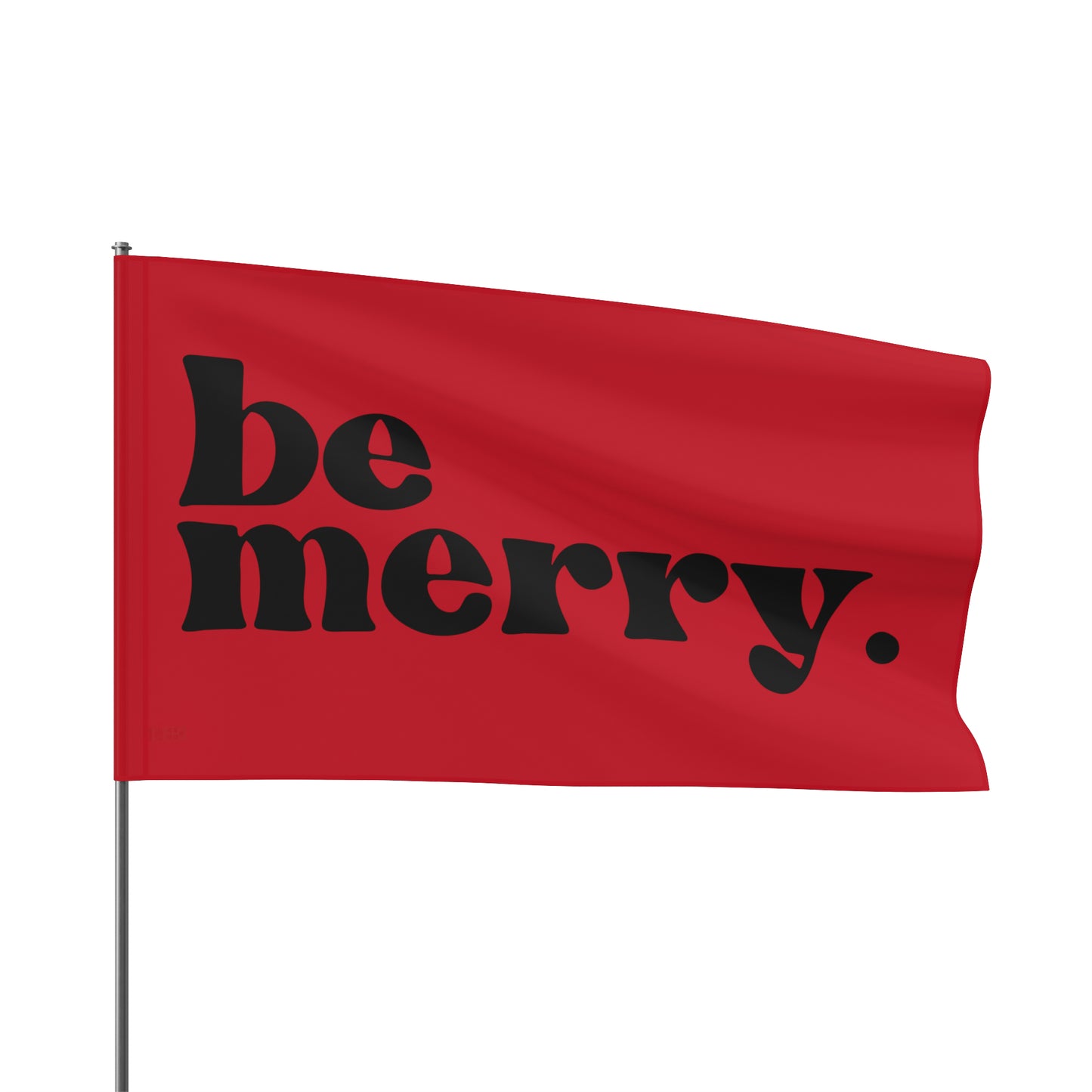 be merry Christmas Holiday Wooden Print Flag - Red