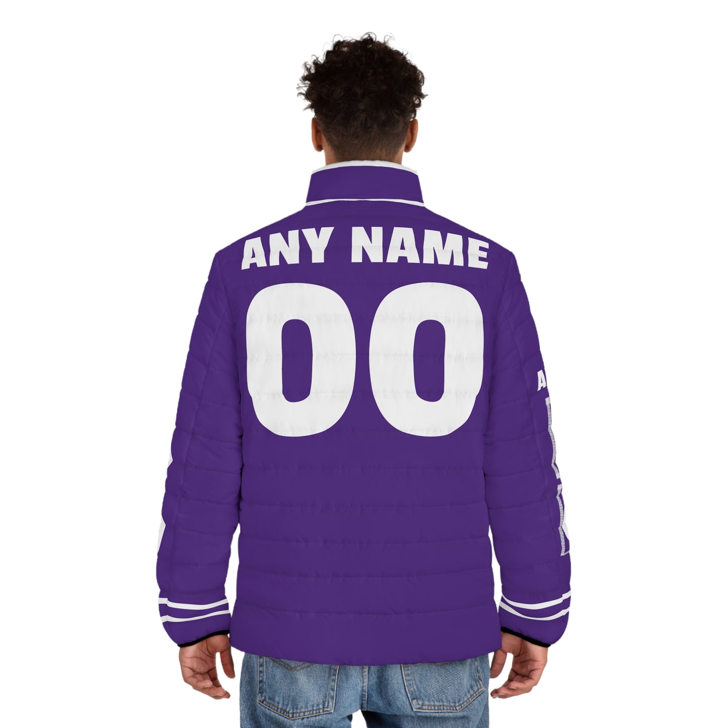 Machine Font Custom Any Name & Number Game Day Men's Puffer Coat/ Jacket