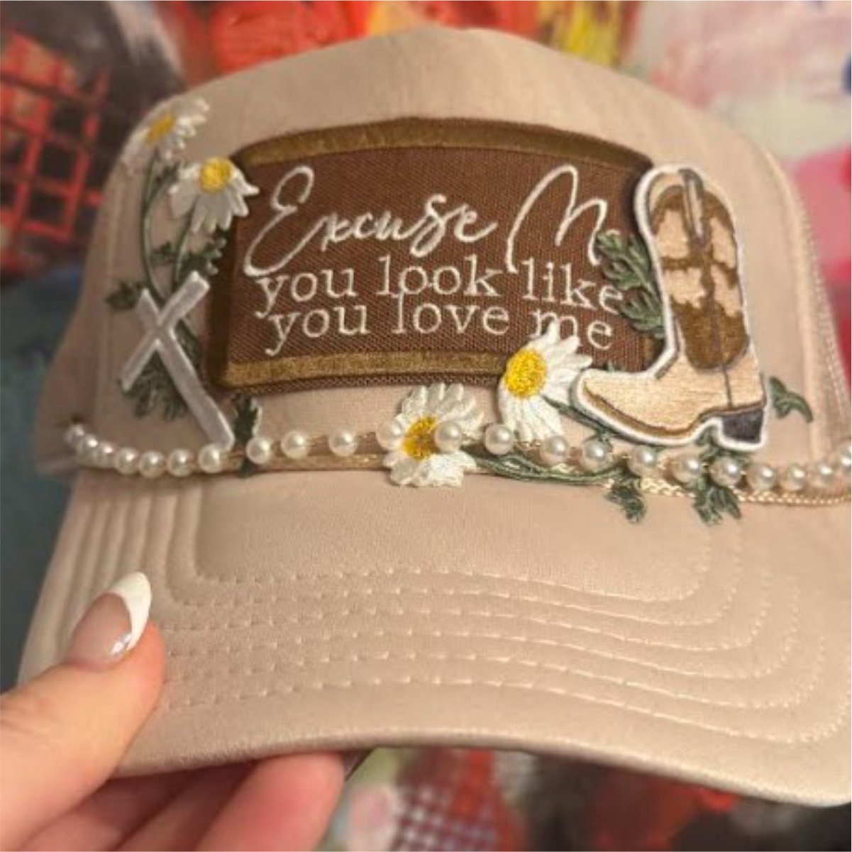Excuse Me Collage Trucker Hat