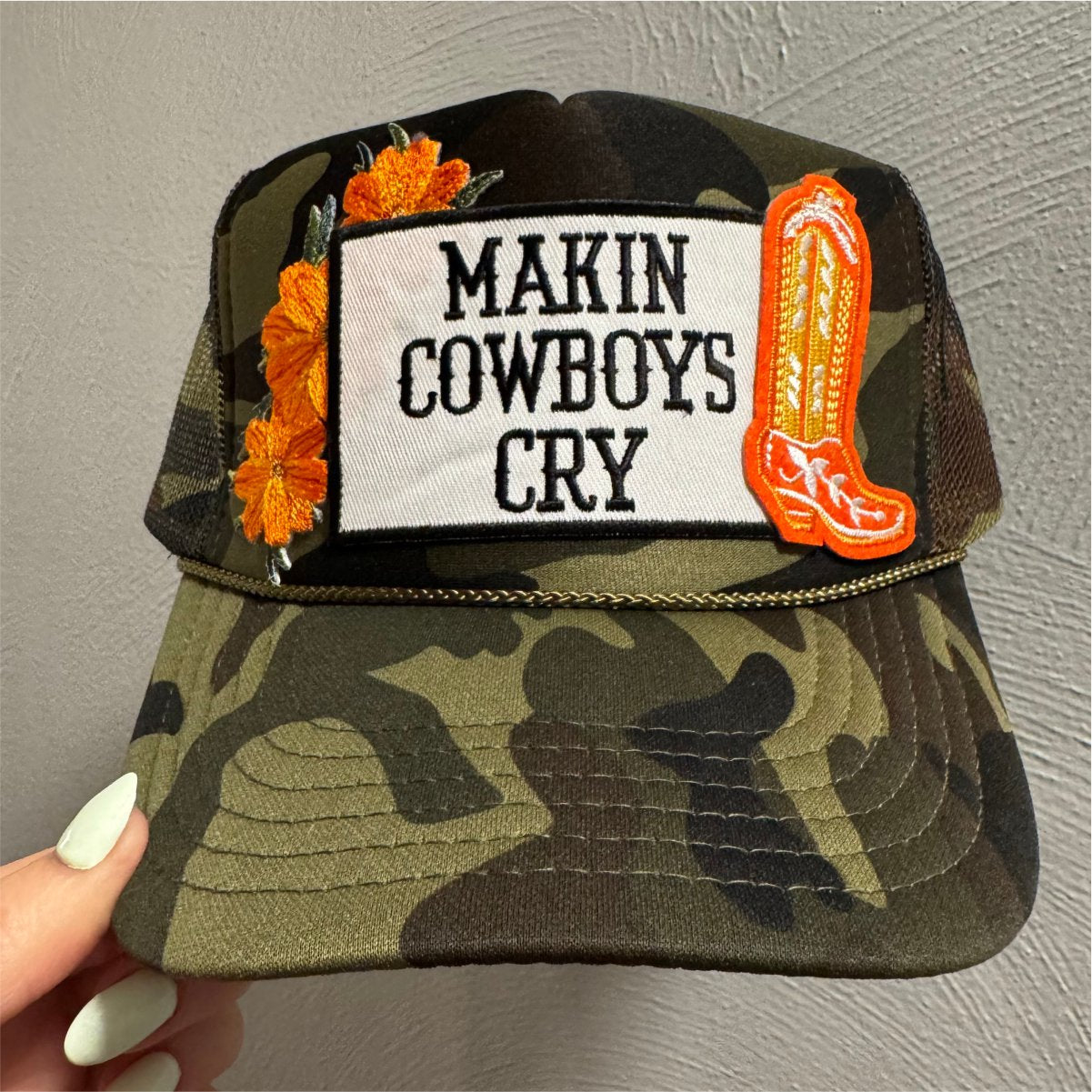 Makin Cowboys Cry Collage Trucker Hat