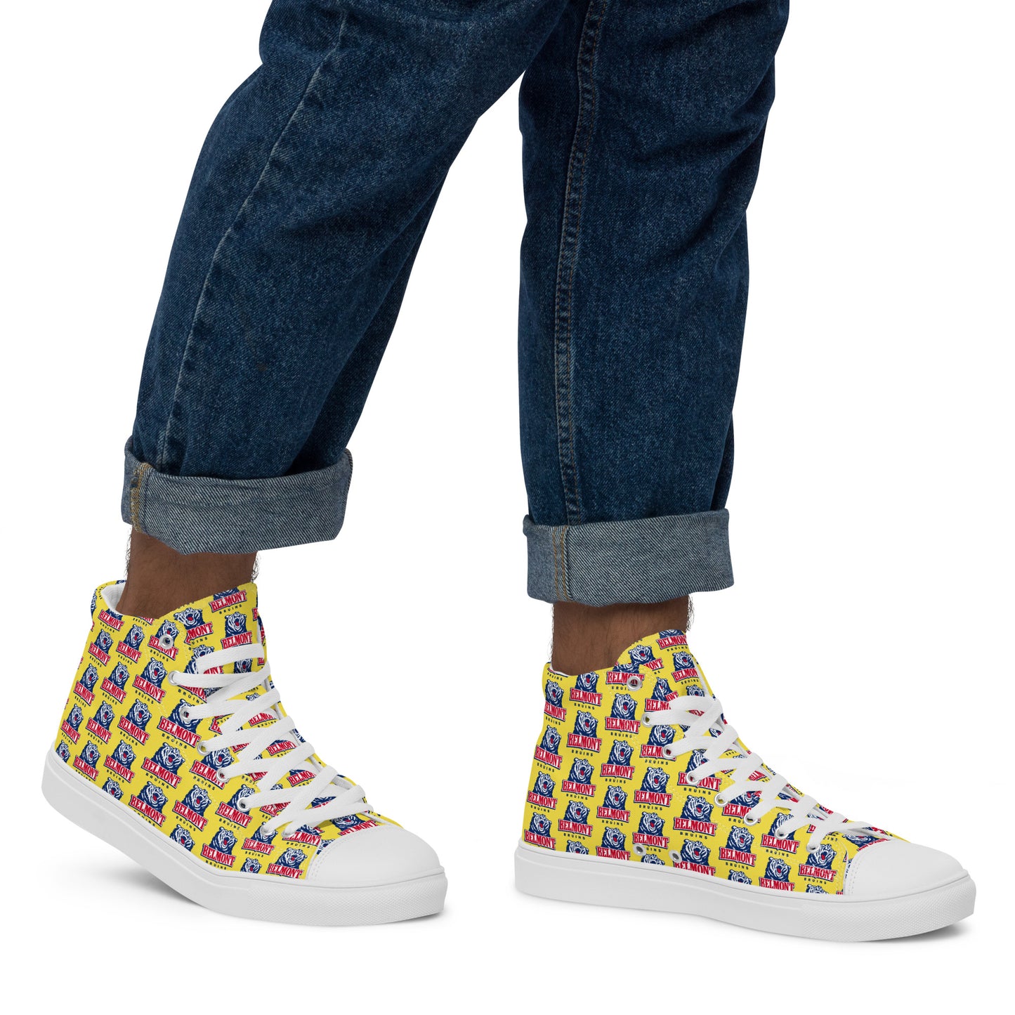 Belmont University Men’s High Top Canvas Shoes - YELLOW
