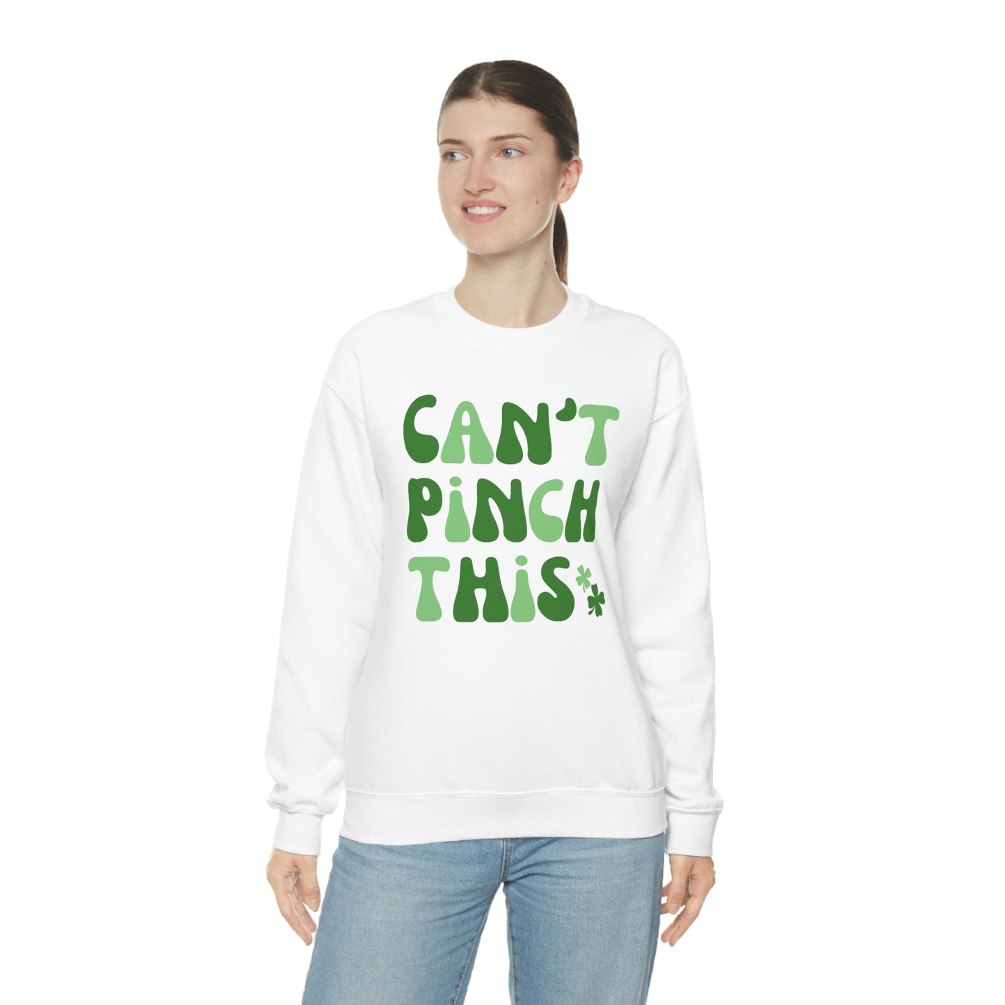 St. Patrick's Day "Can't Pinch This" Design Unisex Heavy Blend Crewneck Sweatshirt