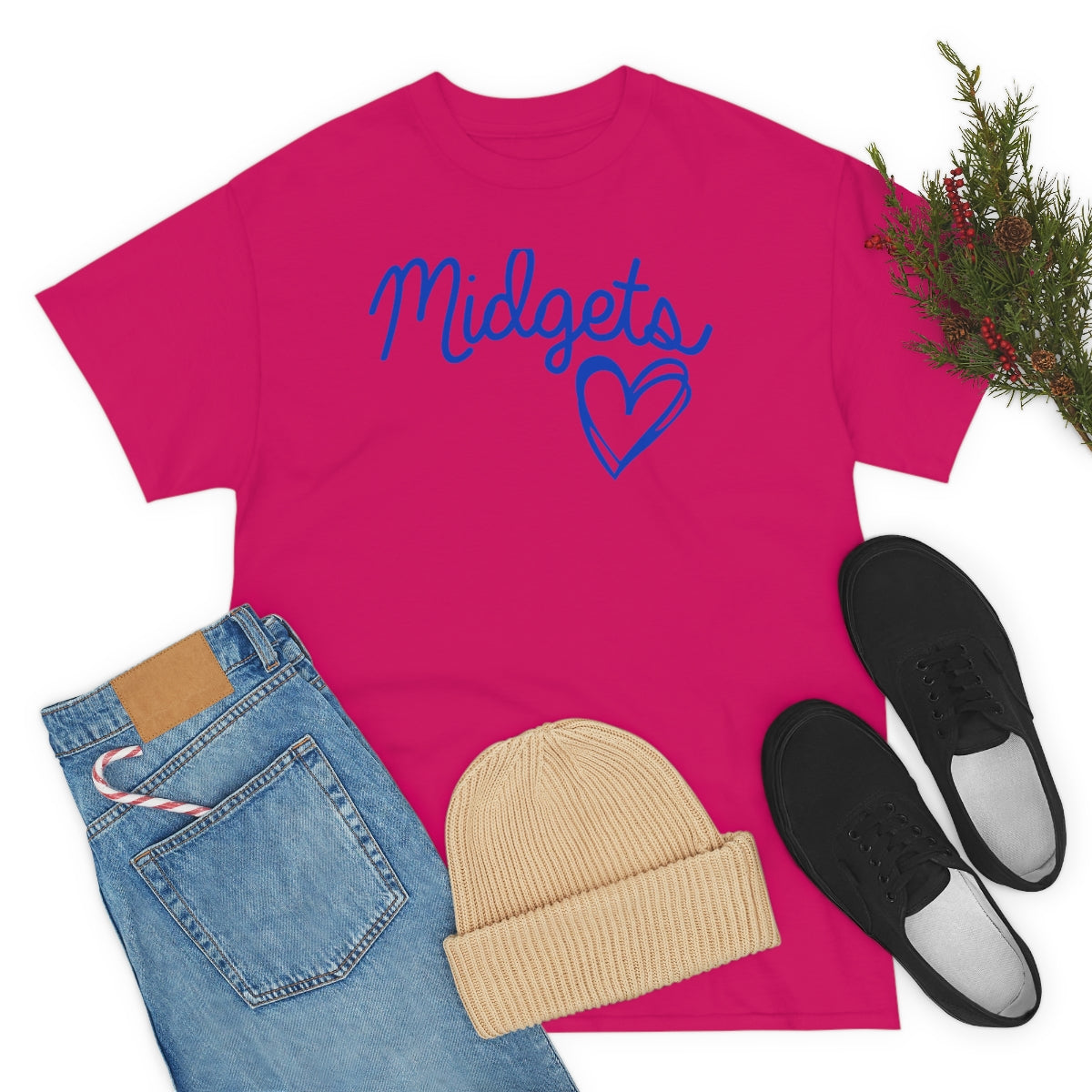 Midget Blue Heart Unisex Heavy Cotton Tee
