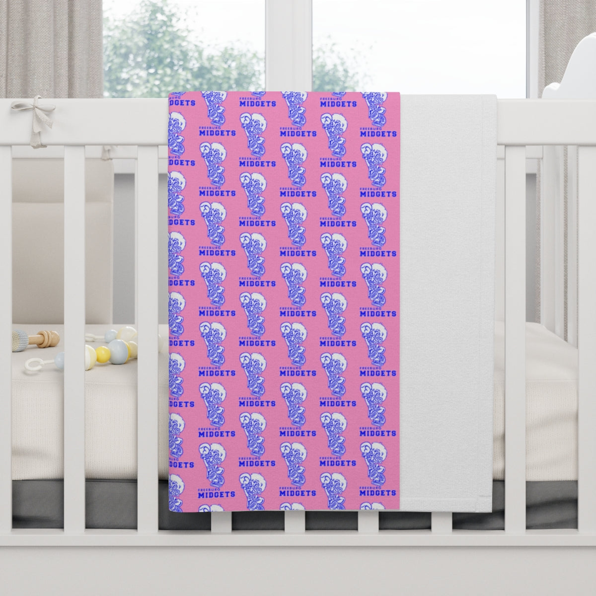 Pink Freeburg Midgets Soft Fleece Baby Blanket