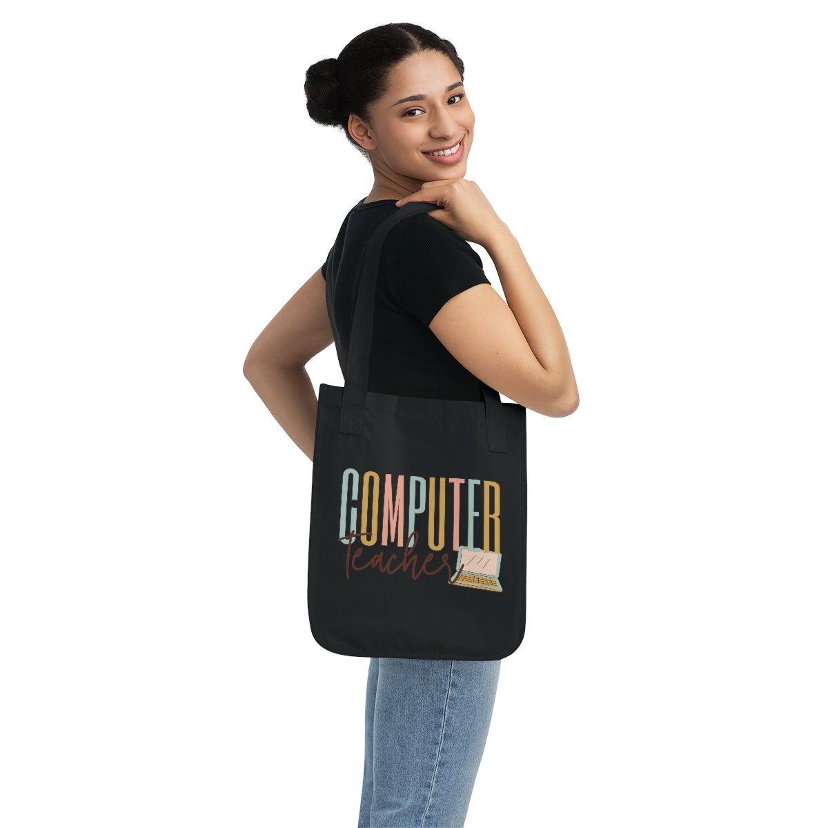 Computer Teacher Multi-Colored Organic Canvas Tote Bag
