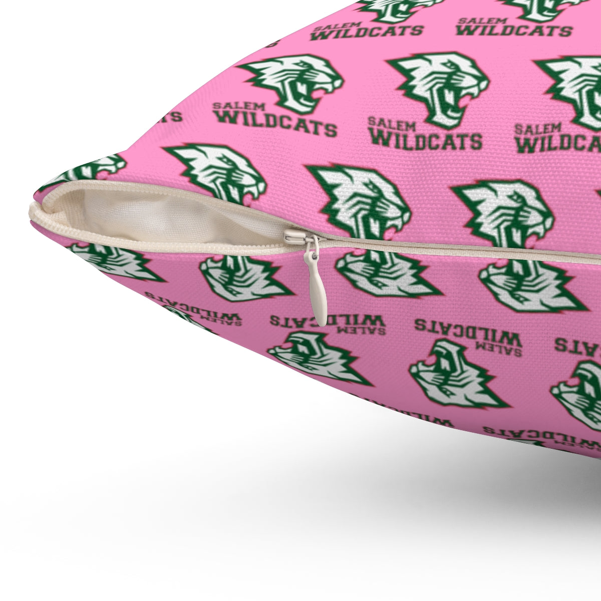 Pink Salem Wildcats Spun Polyester Square Pillow