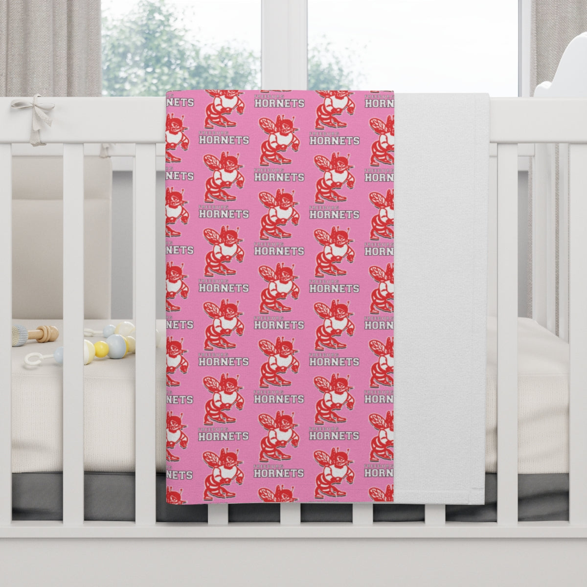Pink Freeburg Hornets Soft Fleece Baby Blanket