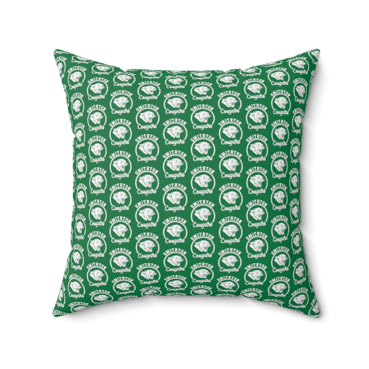 Green Smithton Cougars Pattern Spun Polyester Square Pillow