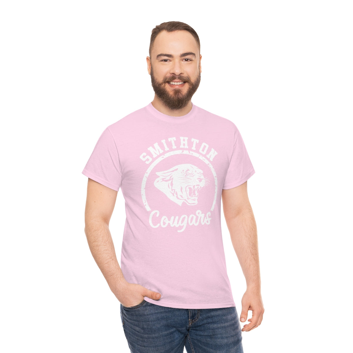 Smithton Cougars - White Imprint Unisex Heavy Cotton Tee