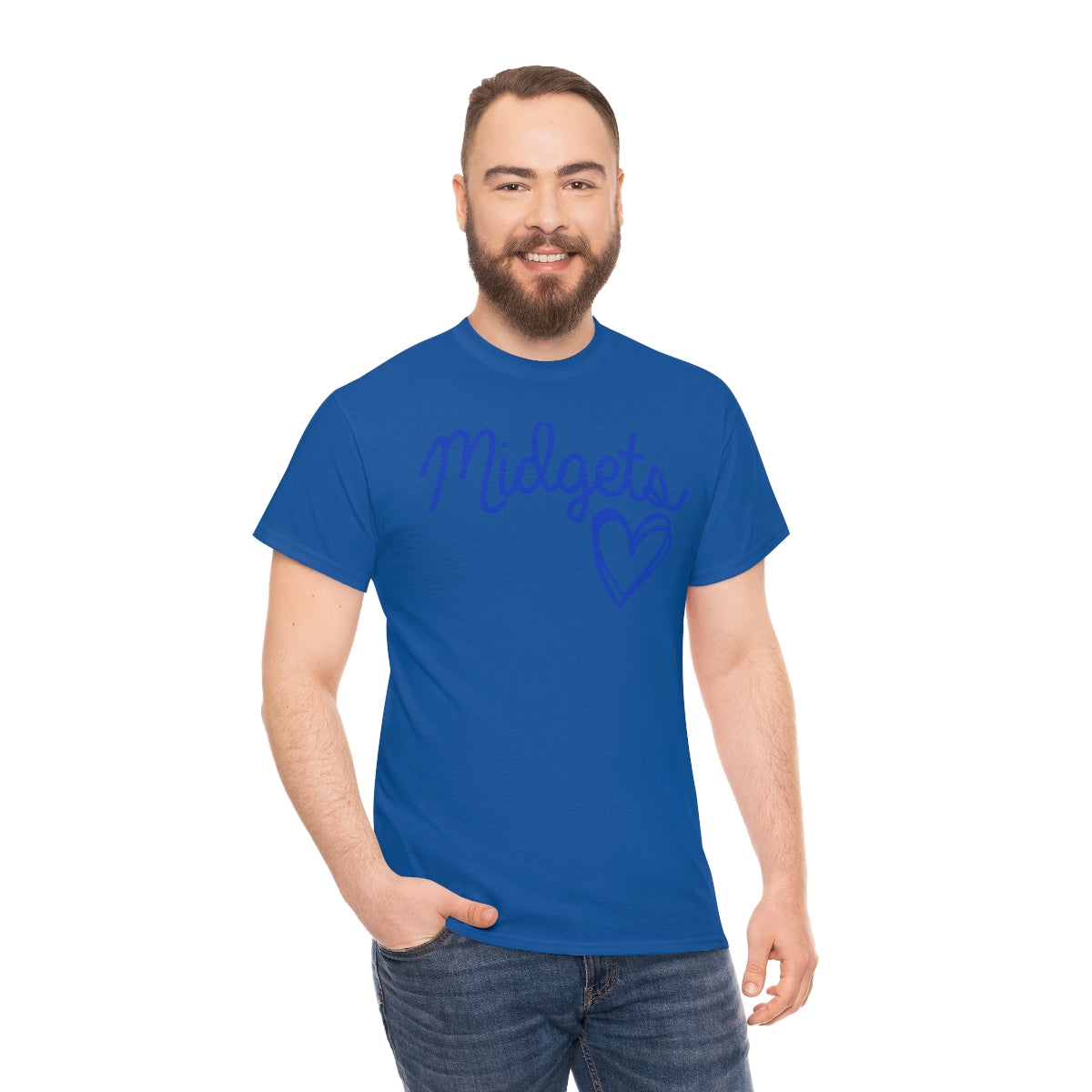 Midget Blue Heart Unisex Heavy Cotton Tee
