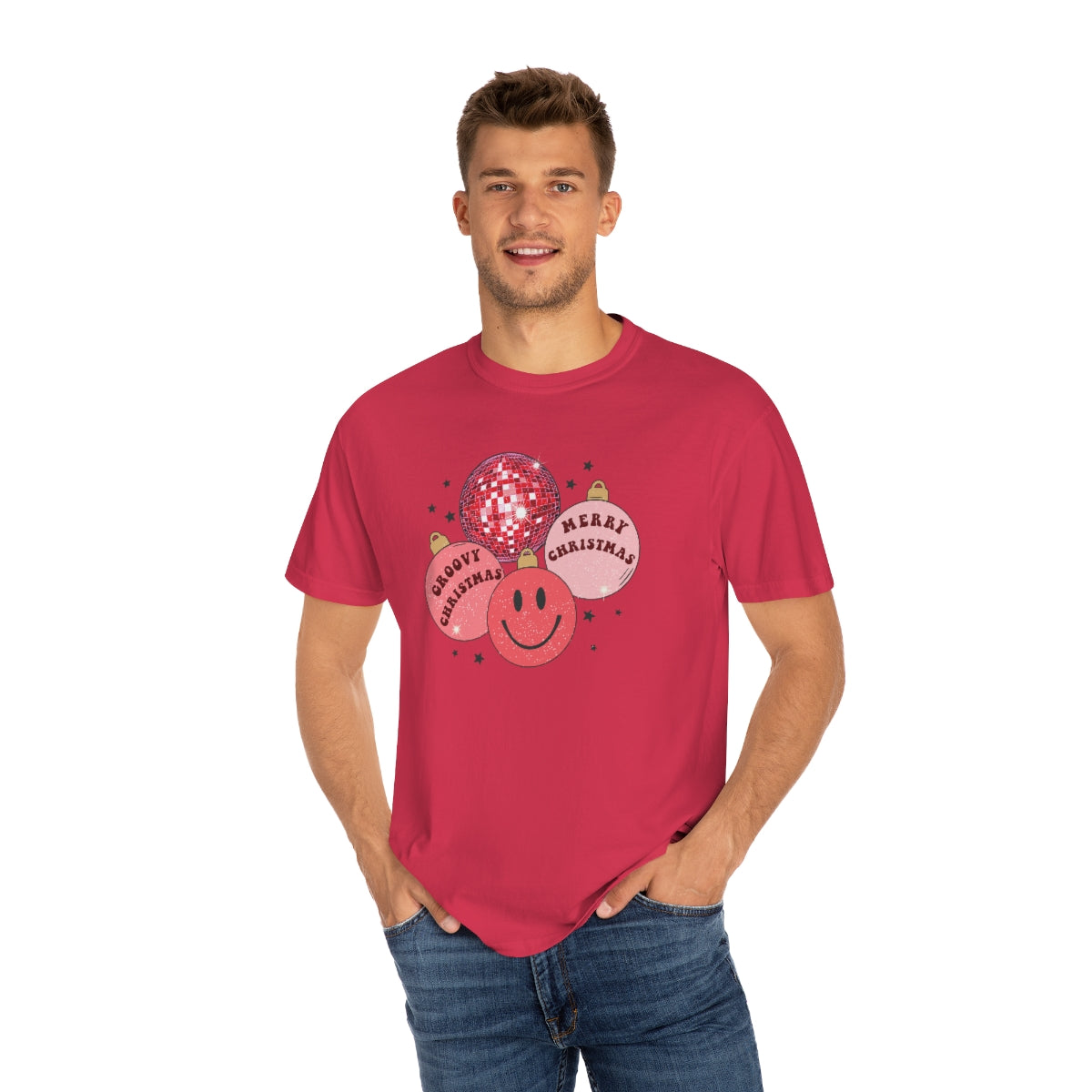 Groovy Christmas Unisex Garment-Dyed Comfort Colors PREMIUM T-shirt