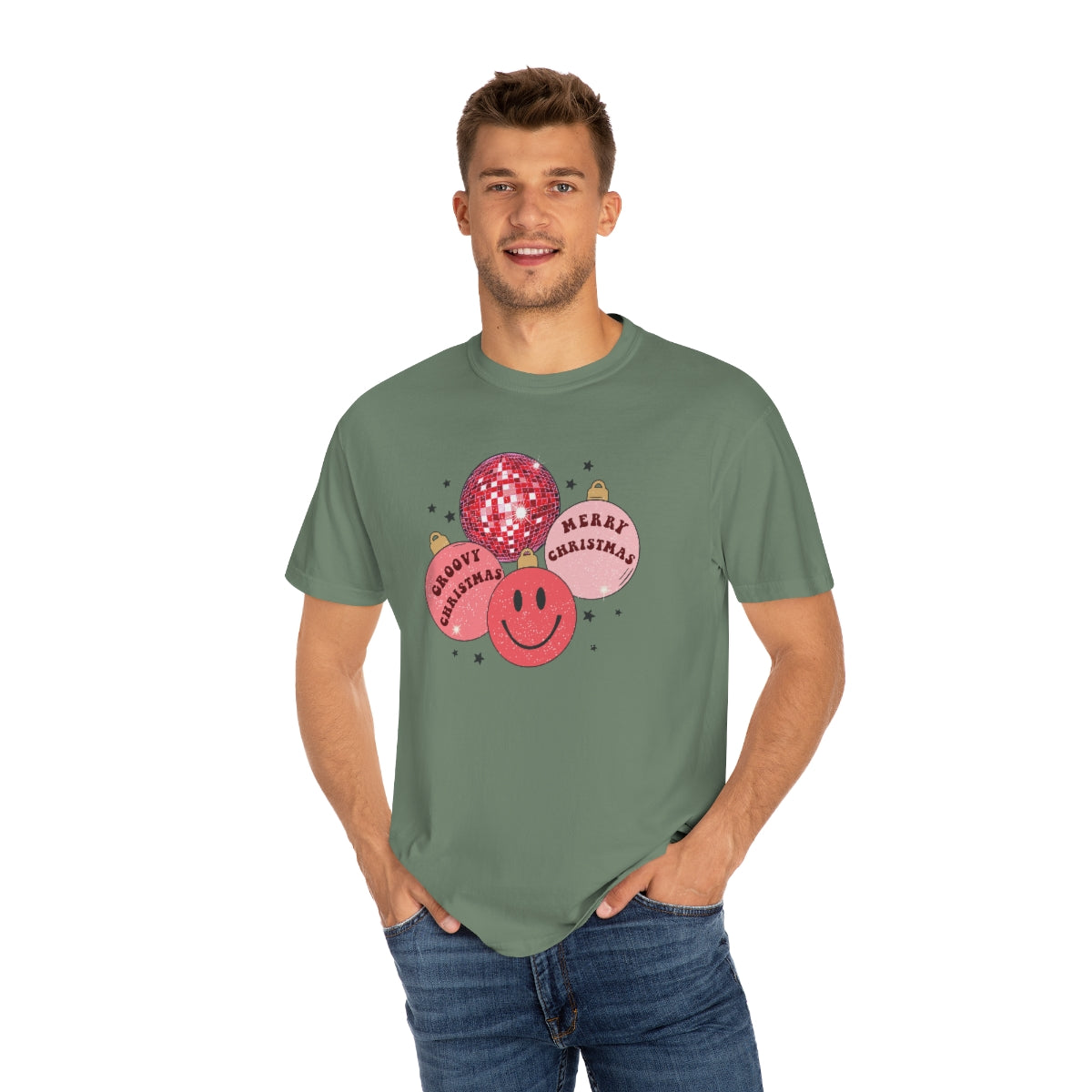 Groovy Christmas Unisex Garment-Dyed Comfort Colors PREMIUM T-shirt