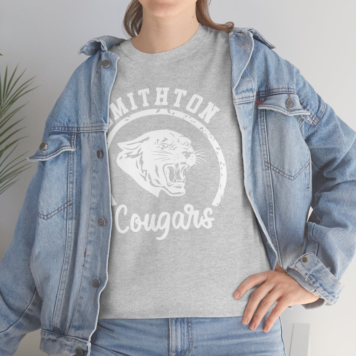 Smithton Cougars - White Imprint Unisex Heavy Cotton Tee