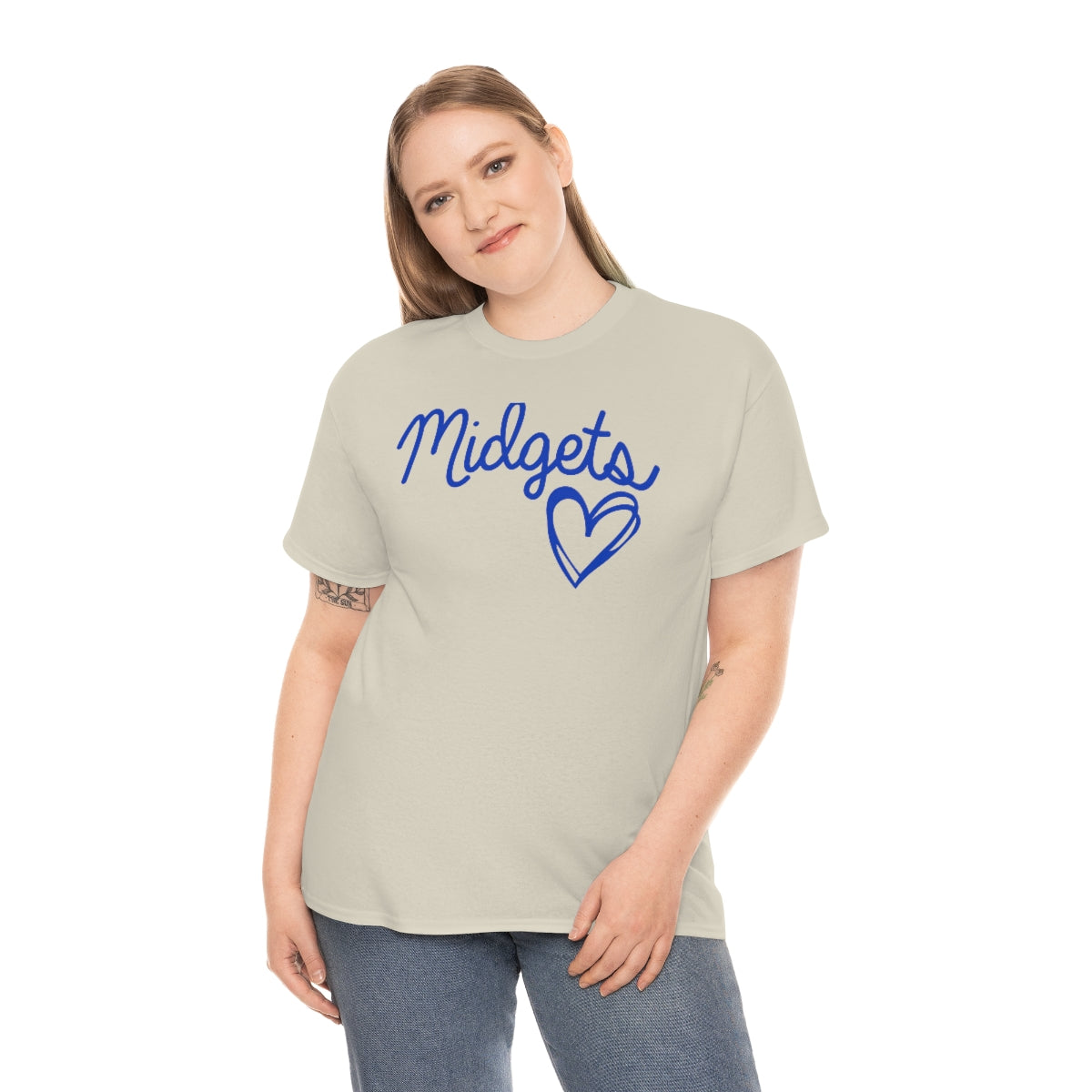 Midget Blue Heart Unisex Heavy Cotton Tee