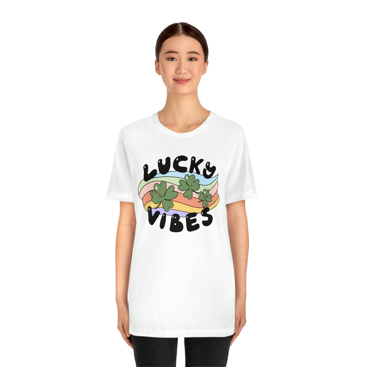 St. Patrick's Day "Lucky Vibes" Unisex Jersey Short Sleeve Tee