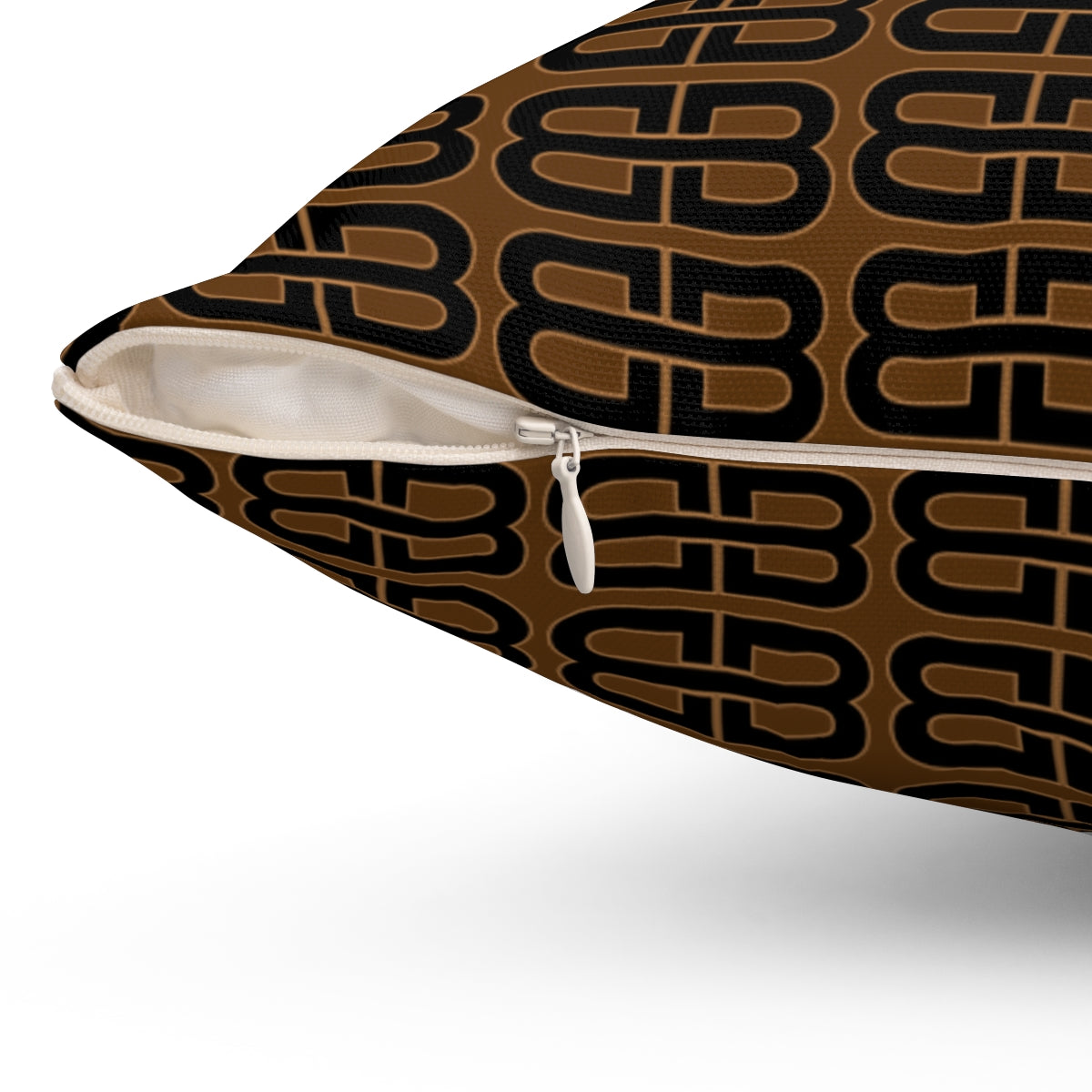 Dark Brown Bhava Brand Pattern Square Pillow