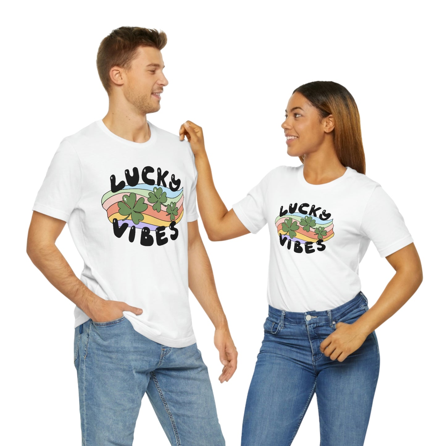St. Patrick's Day "Lucky Vibes" Unisex Jersey Short Sleeve Tee