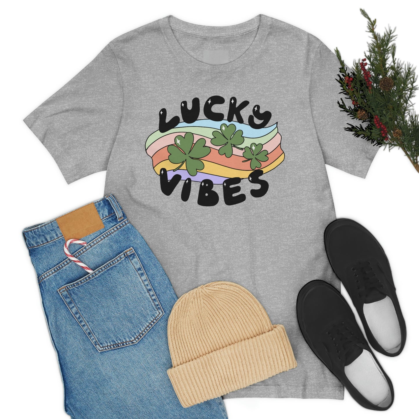 St. Patrick's Day "Lucky Vibes" Unisex Jersey Short Sleeve Tee